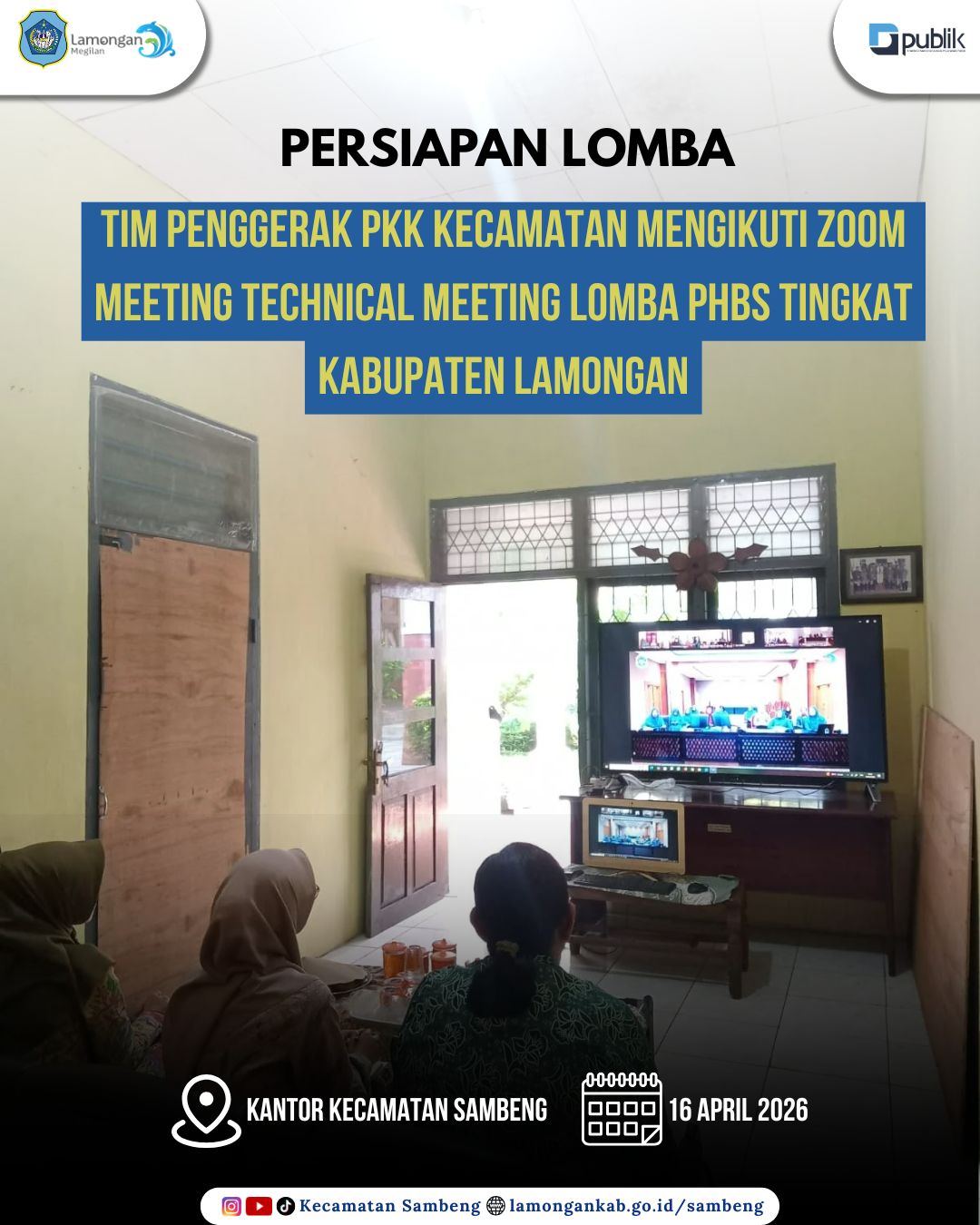 Foto: PERSIAPAN LOMBA PHBS: TP PKK KECAMATAN SAMBENG IKUTI TECHNICAL MEETING VIRTUAL