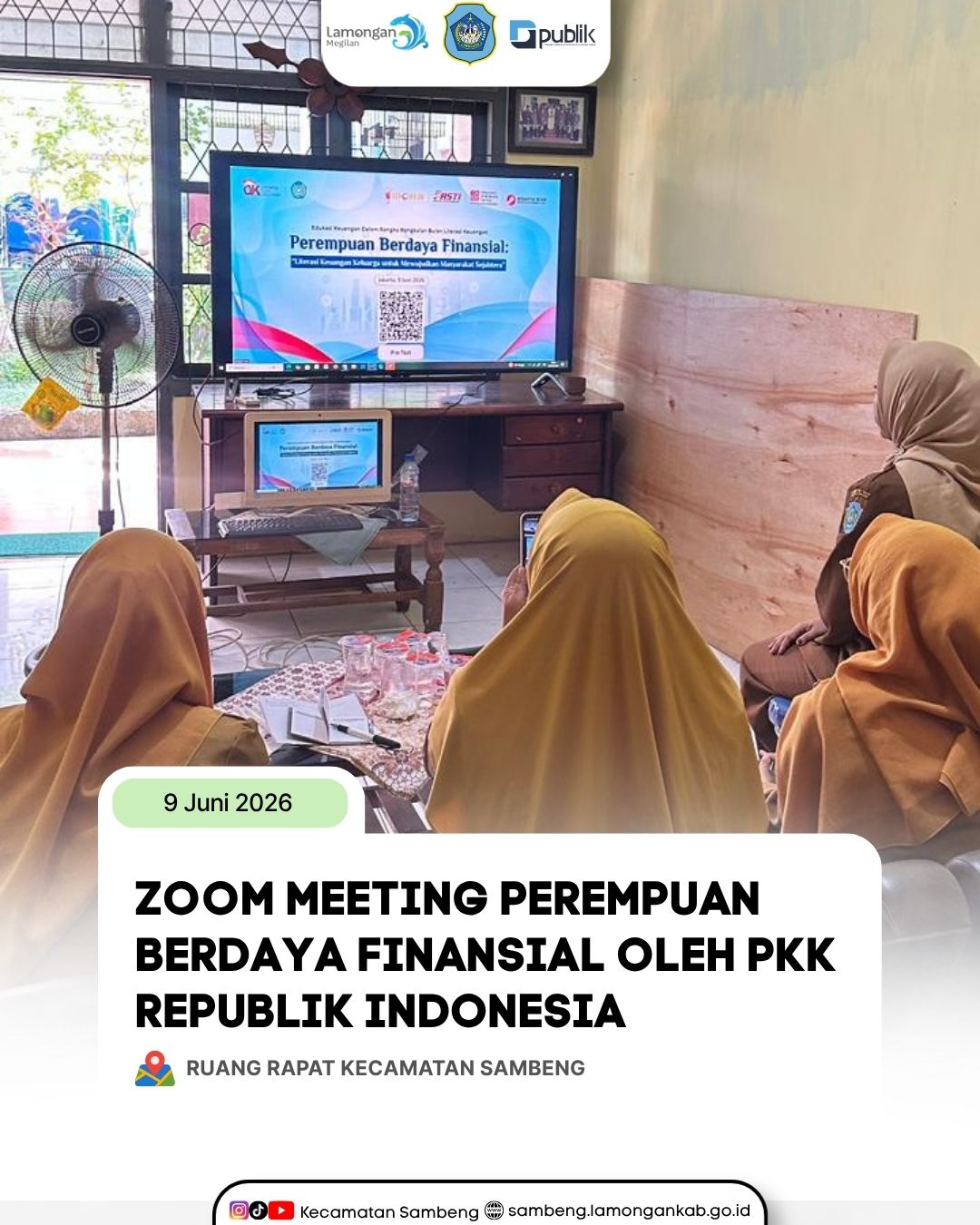 Foto: PKK SAMBENG IKUTI ZOOM MEETING PEREMPUAN BERDAYA FINANSIAL