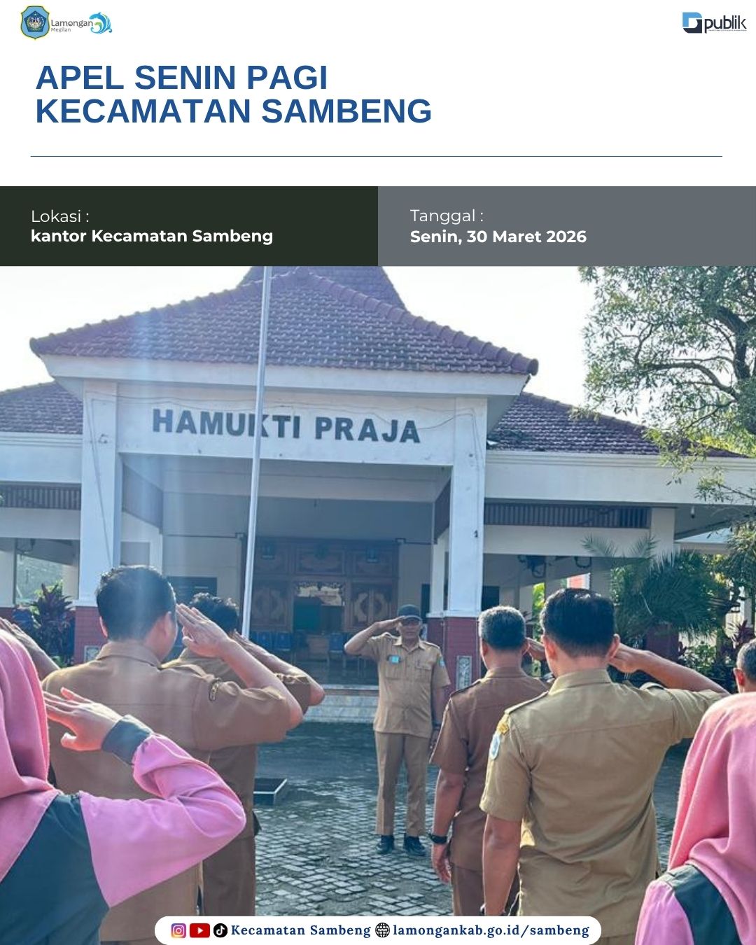 Foto: APEL SENIN PAGI KECAMATAN SAMBENG, KASI PEMERINTAHAN TEKANKAN DISIPLIN DAN TANGGUNG JAWAB PEGAWAI
