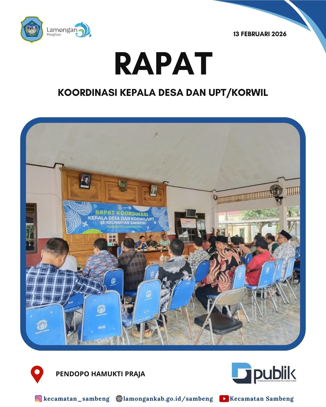 Foto: RAPAT KOORDINASI KEPALA DESA DAN UPT/KORWIL SE-KECAMATAN SAMBENG