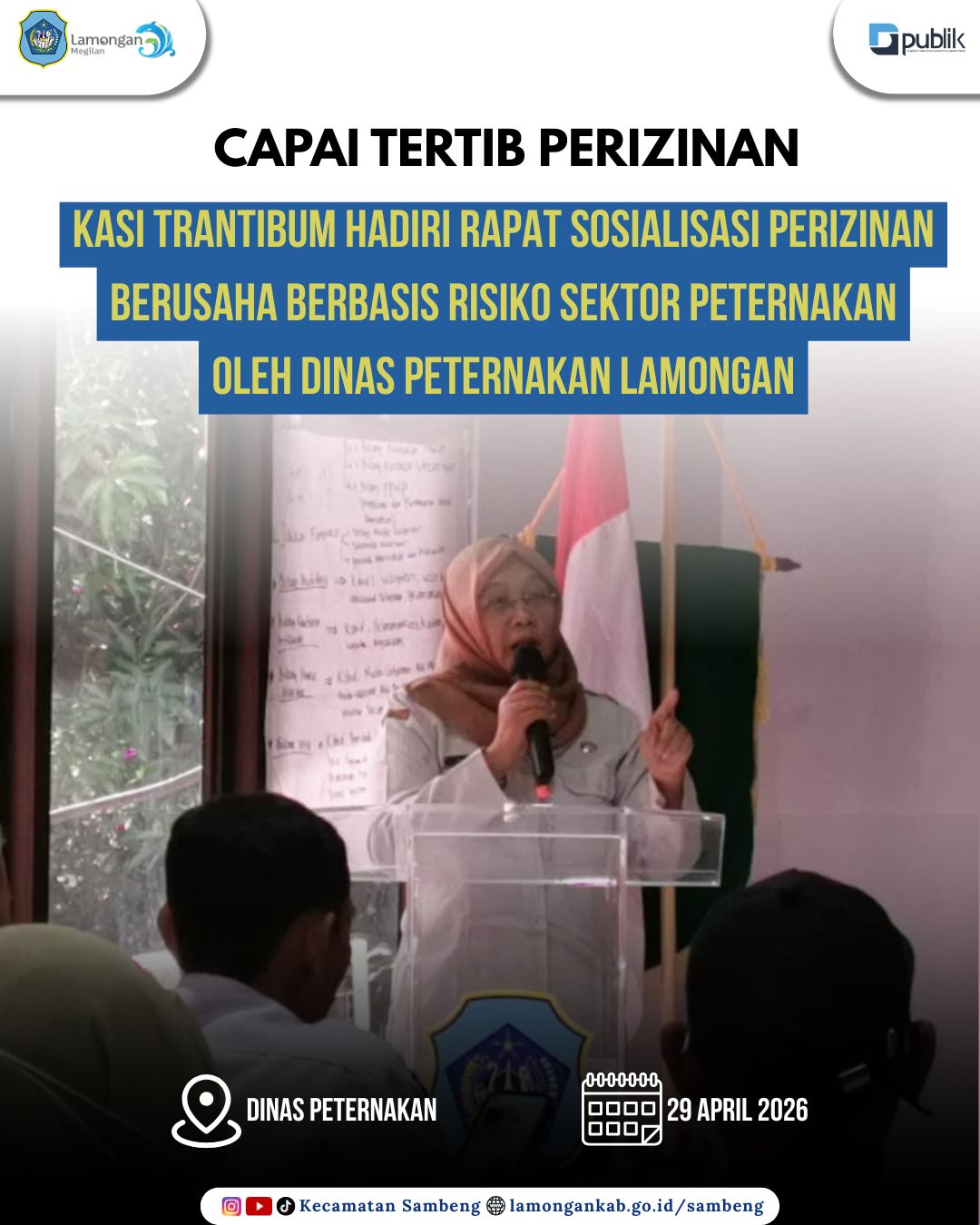 Foto: CAPAI TERTIB PERIZINAN, KASI TRANTIBUM KECAMATAN SAMBENG HADIRI SOSIALISASI PERIZINAN BERUSAHA SEKTOR PETERNAKAN