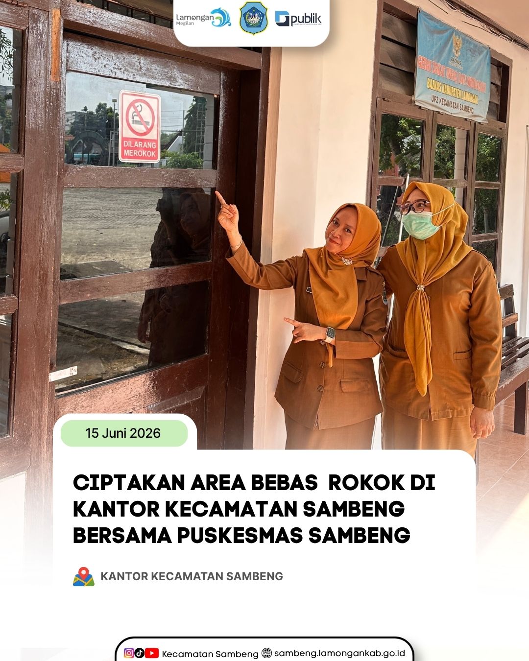 Foto: KECAMATAN SAMBENG BERSAMA PUSKESMAS SAMBENG CIPTAKAN AREA BEBAS ROKOK DI LINGKUNGAN KANTOR KECAMATAN