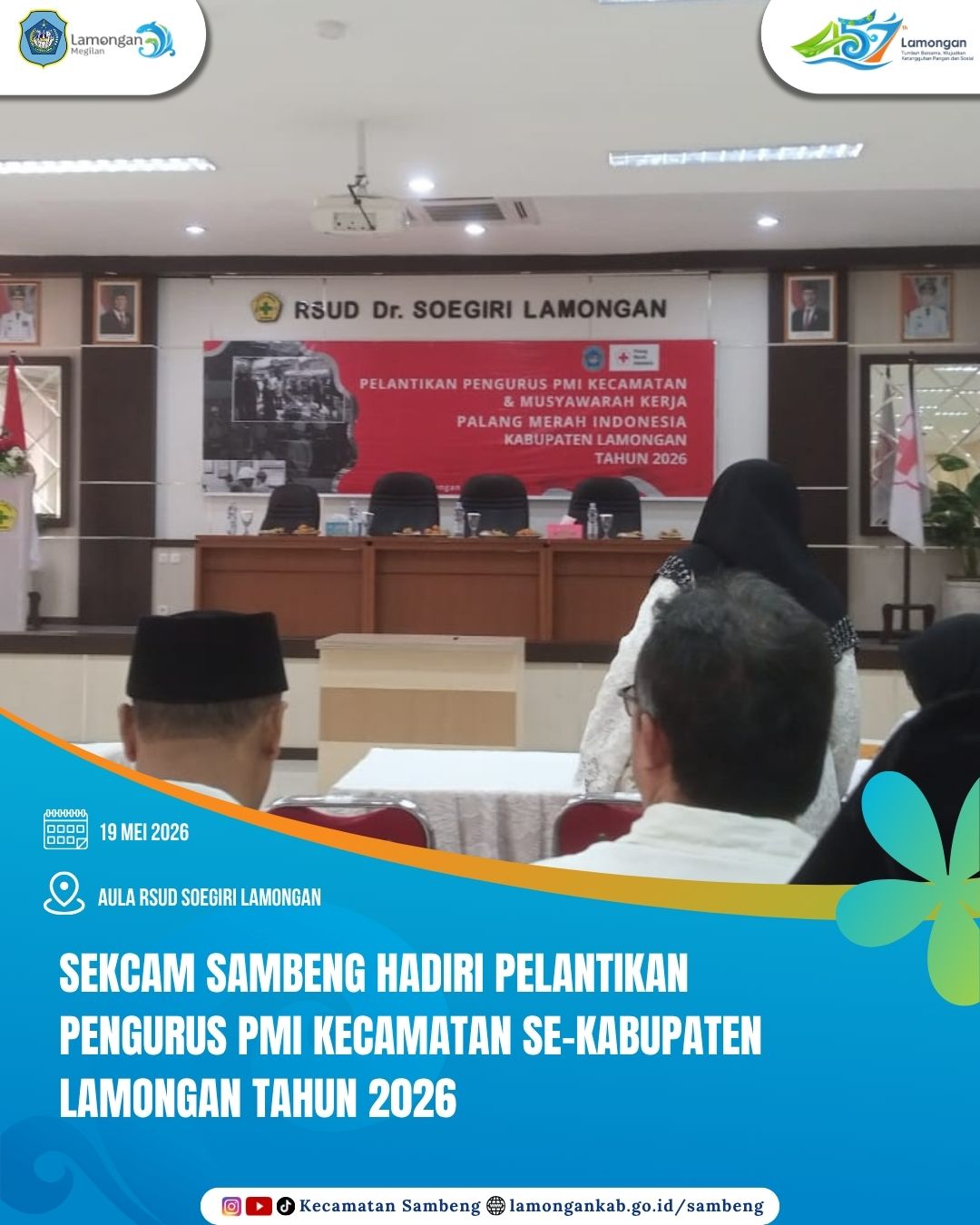 Foto: SEKCAM SAMBENG HADIRI PELANTIKAN PENGURUS PMI KECAMATAN SE-KABUPATEN LAMONGAN TAHUN 2026