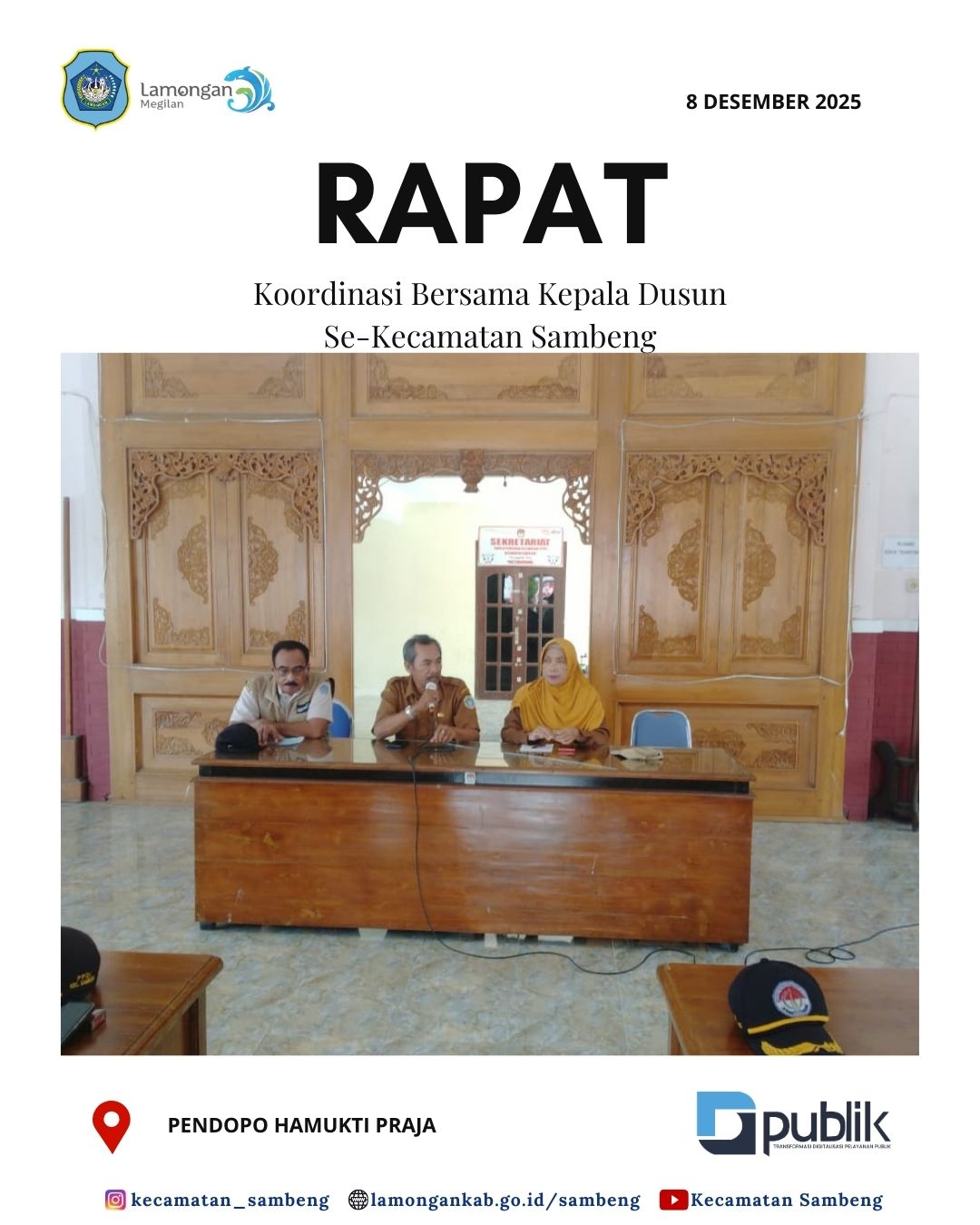 Foto: RAPAT KOORDINASI BERSAMA KEPALA DESA SE-KECAMATAN SAMBENG