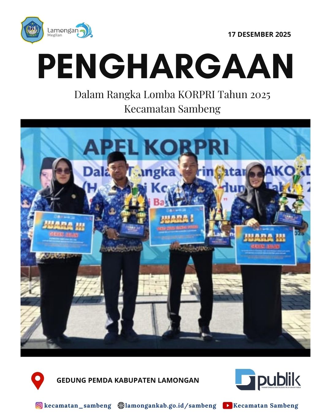 Foto: PRNGHARGAAN DALAM RANGKA LOMBA KORPRI TAHUN 2025 KECAMATAN SAMBENG