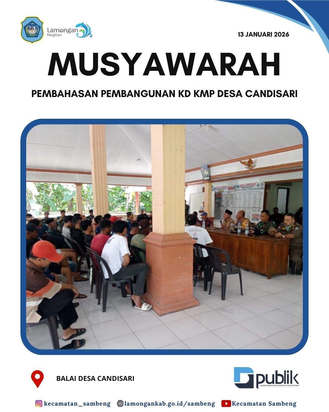 Foto: MUSYAWARAH PEMBAHASAN PEMBANGUNAN KD KMP DESA CANDISARI