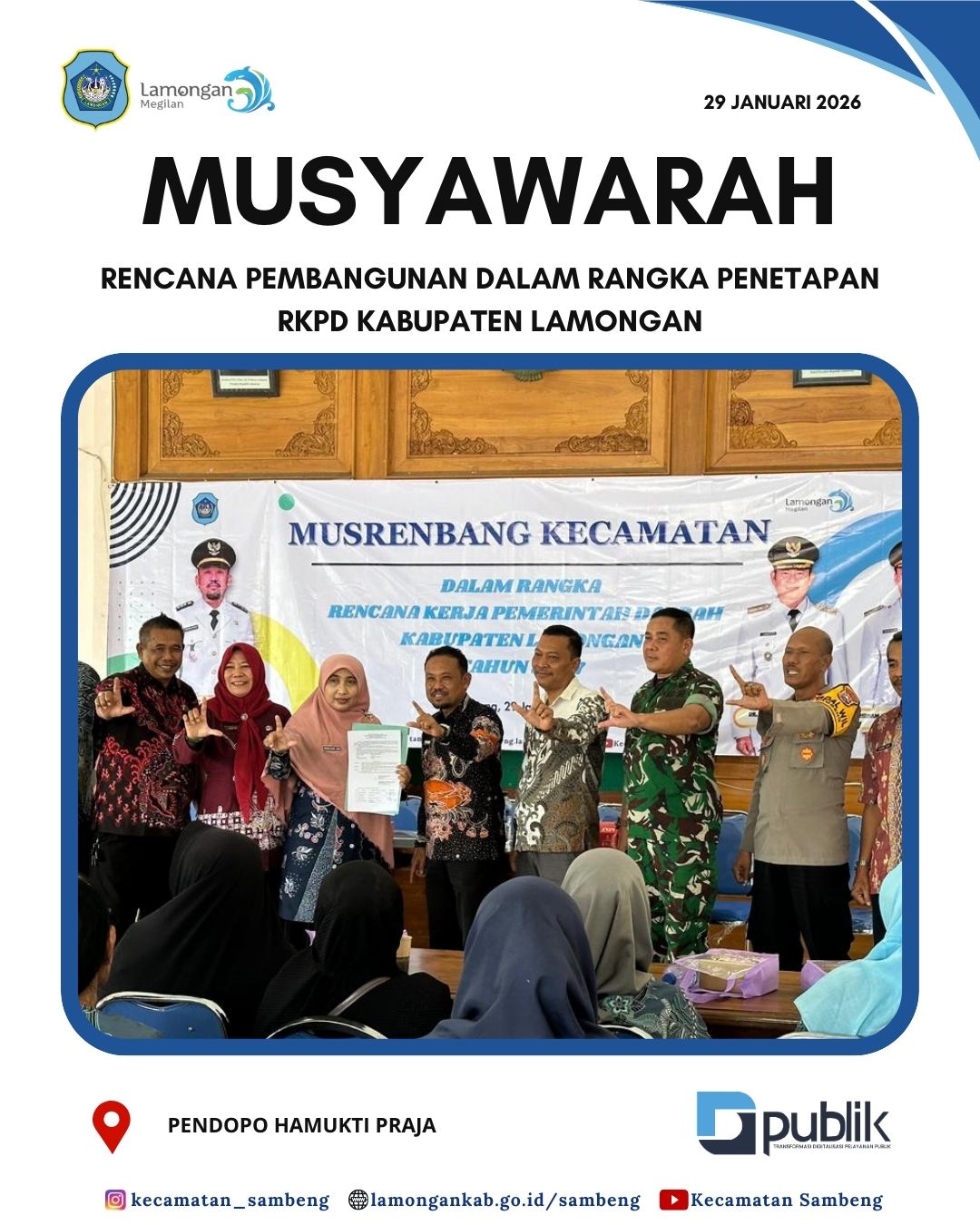 Foto: MUSYAWARAH RENCANA PEMBANGUNAN DALAM RANGKA RKPD KABUPATEN LAMONGAN 2027