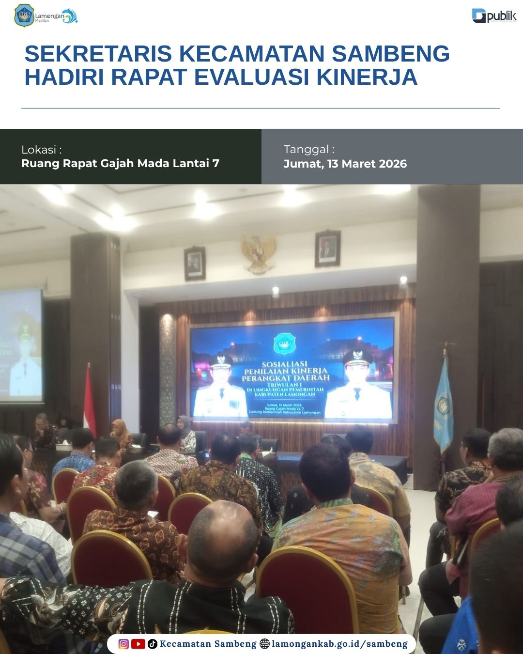 Foto: SEKRETARIS KECAMATAN SAMBENG HADIRI RAPAT EVALUASI KINERJA