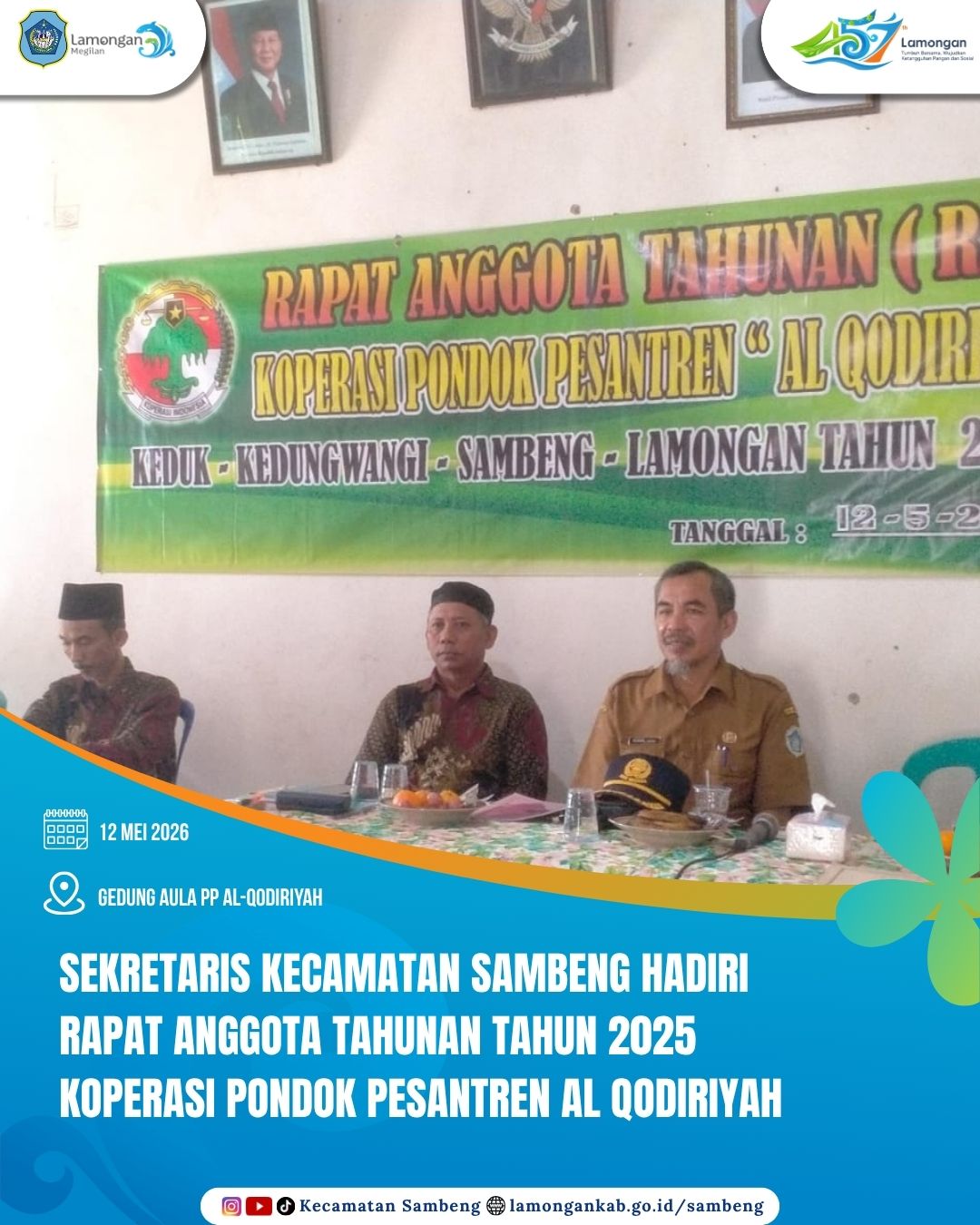 Foto: DORONG KEMANDIRIAN EKONOMI PESANTREN, SEKRETARIS KECAMATAN SAMBENG HADIRI RAT KOPONTREN AL-QODIRIYAH KEDUNGWANGI