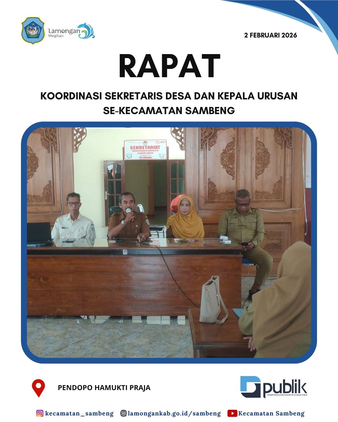 Foto: RAPAT KONFERENSI SEKRETARIS DESA DAN KEPALA URUSAN DESA SE-KECAMATAN SAMBENG