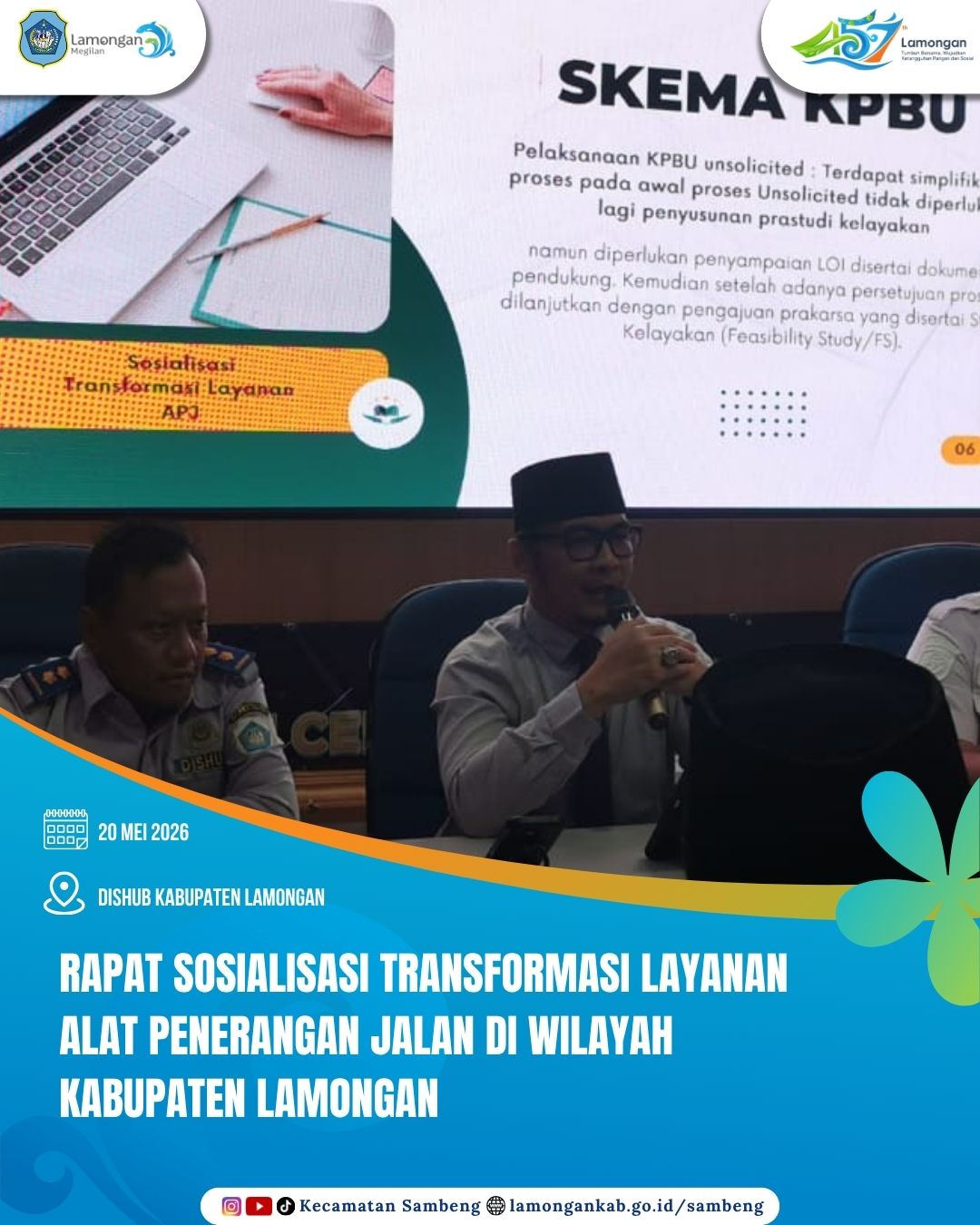 Foto: RAPAT SOSIALISASI TRANSFORMASI LAYANAN ALAT PENERANGAN JALAN DI WILAYAH KABUPATEN LAMONGAN