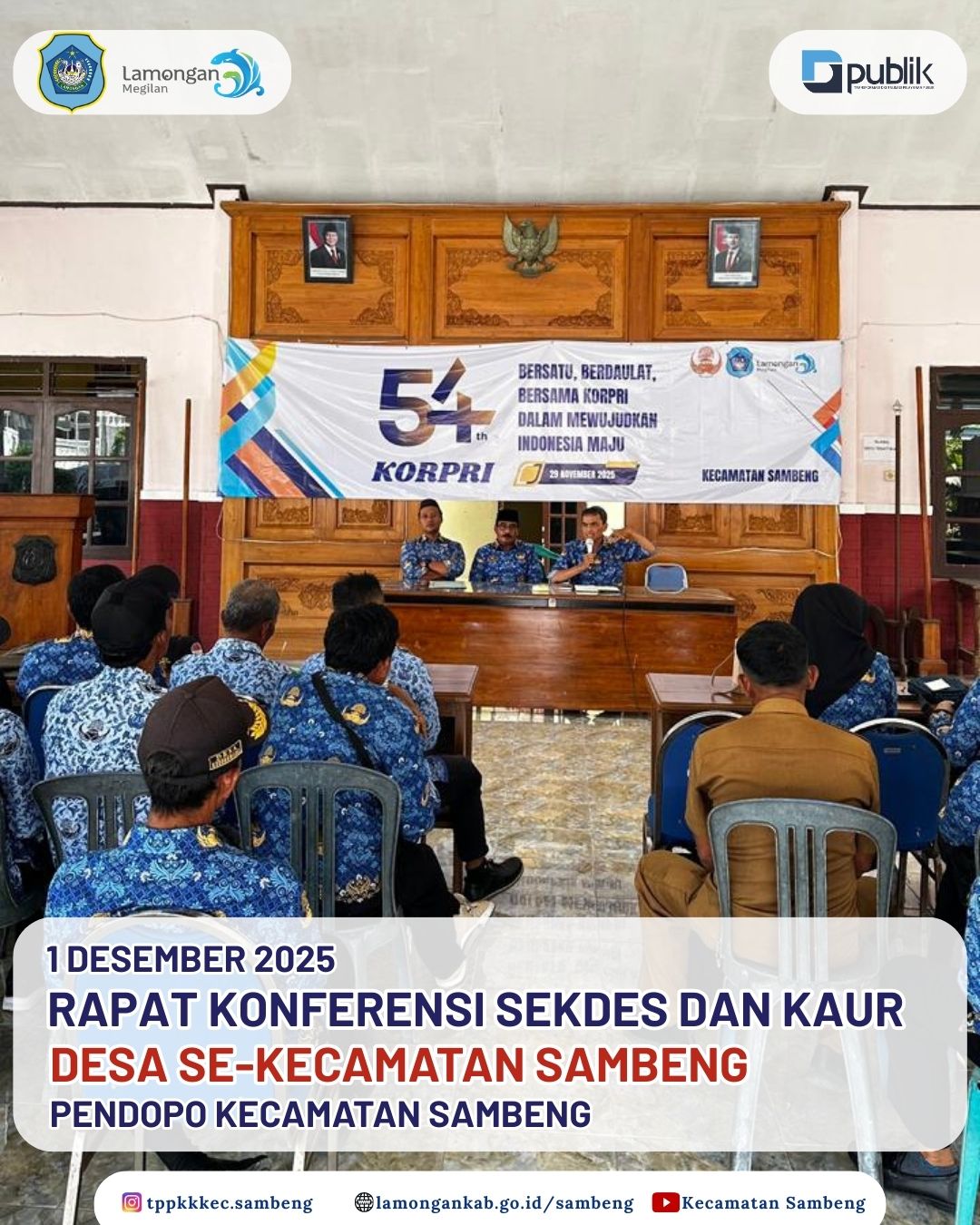 Foto: RAPAT KONFERENSI SEKRETARIS DESA DAN KEPALA URUSAN DESA SE-KECAMATAN SAMBENG