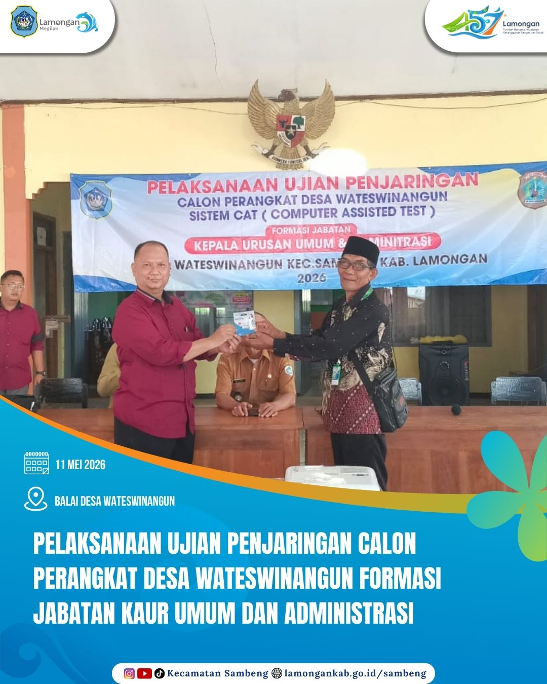 Foto: TRANSPARAN DAN AKUNTABEL, PEMDES WATESWINANGUN GELAR SELEKSI PERANGKAT DESA MENGGUNAKAN SISTEM CAT