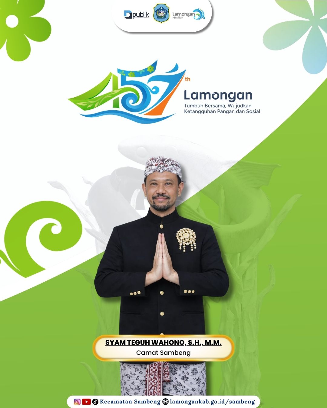 Foto: CAMAT SAMBENG AJAK MASYARAKAT JADIKAN HARI JADI LAMONGAN KE-457 SEBAGAI MOMENTUM MEMPERKUAT KEBERSAMAAN