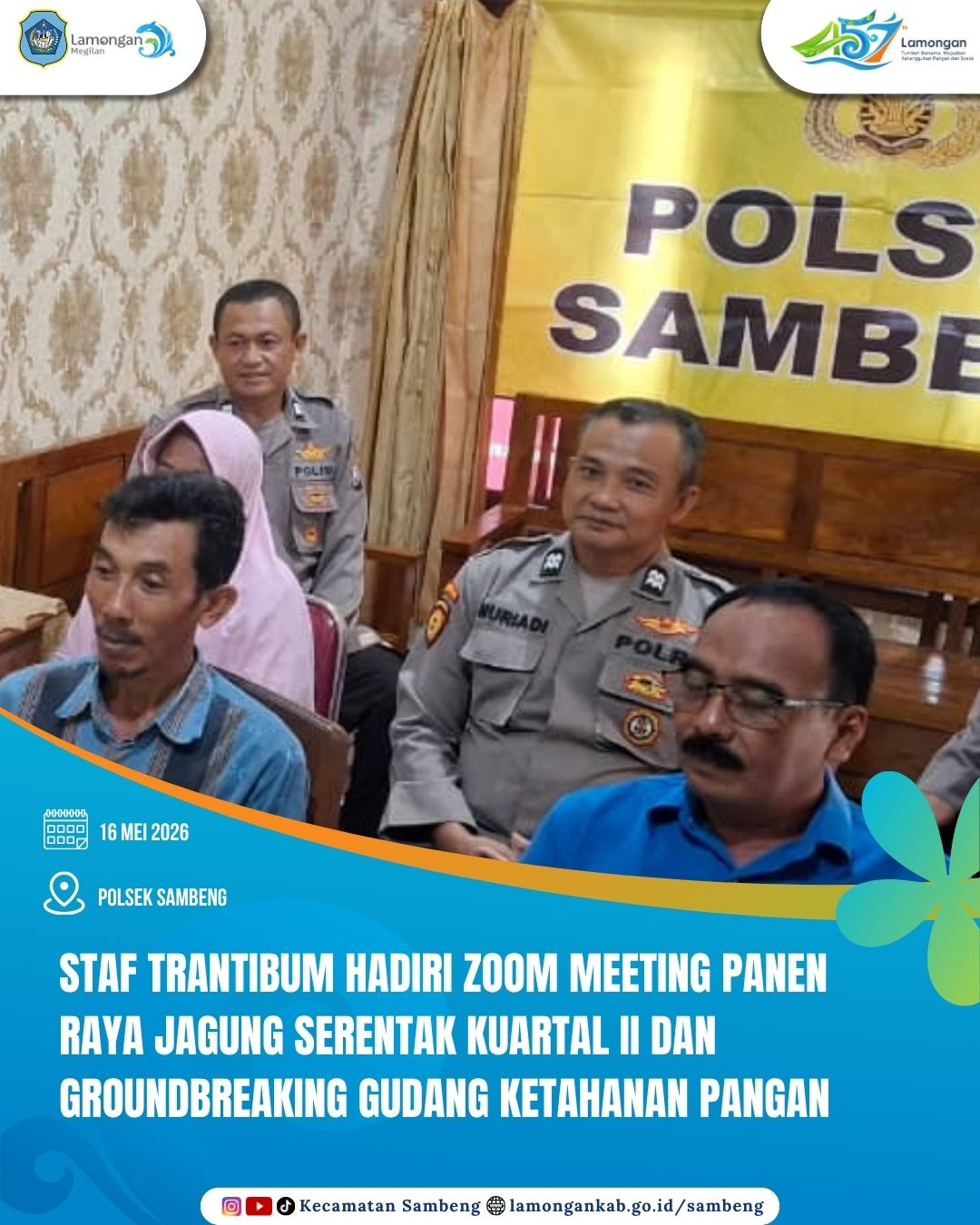 Foto: DUKUNG KETAHANAN PANGAN NASIONAL, STAF TRANTIBUM KECAMATAN SAMBENG HADIRI PANEN RAYA JAGUNG SERENTAK BERSAMA PRESIDEN RI