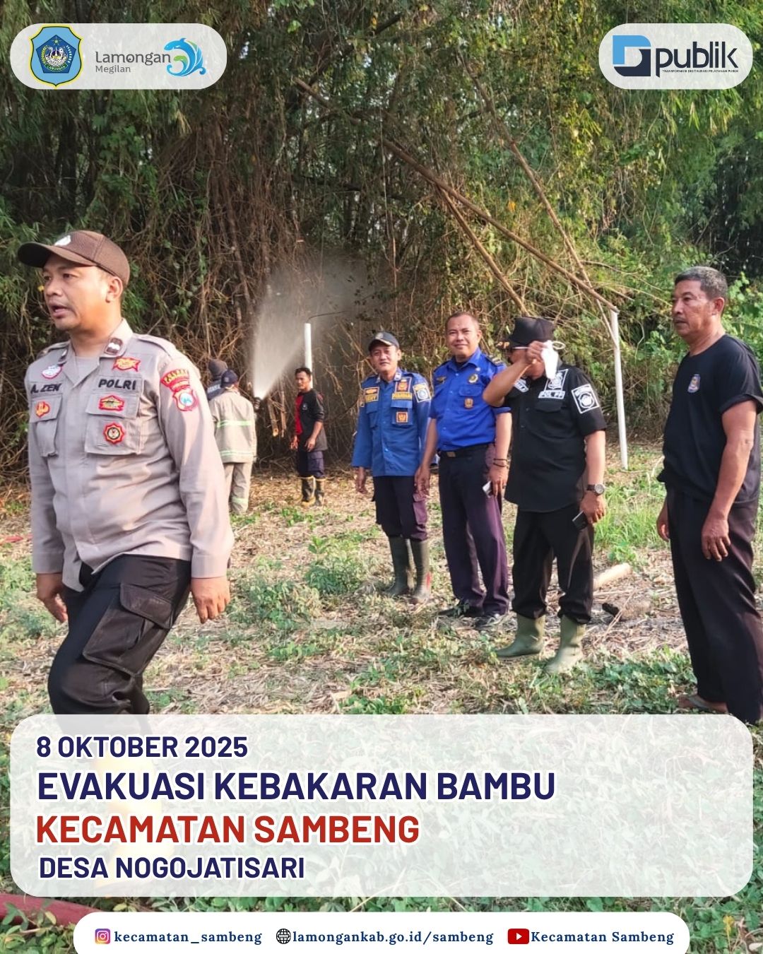 Foto: EVAKUASI KEBAKARAN BAMBU DI DESA NOGOJATISARI