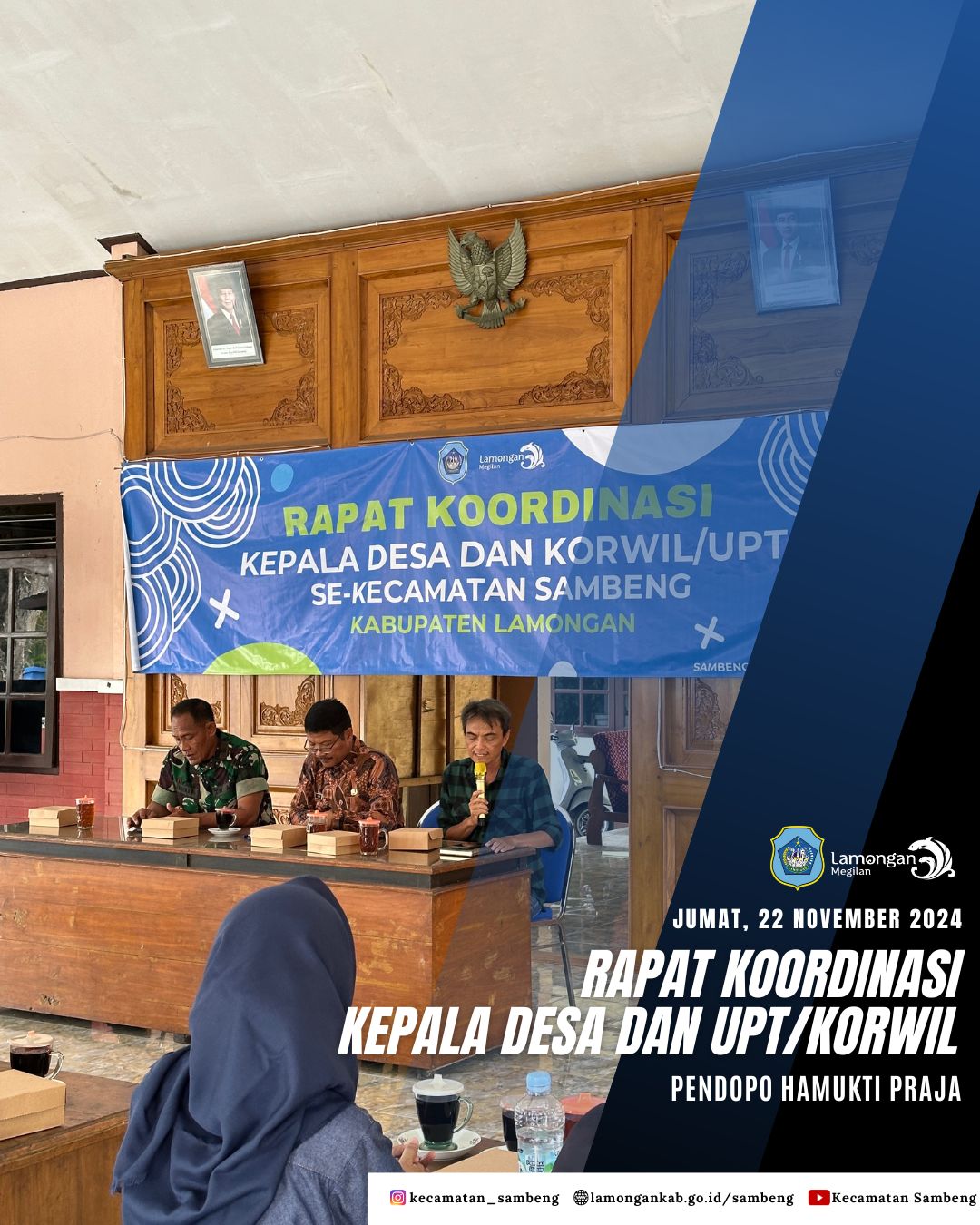 Rapat Koordinasi Kepala Desa Dan Upt Korwil Kecamatan Sambeng Kabupaten Lamongan