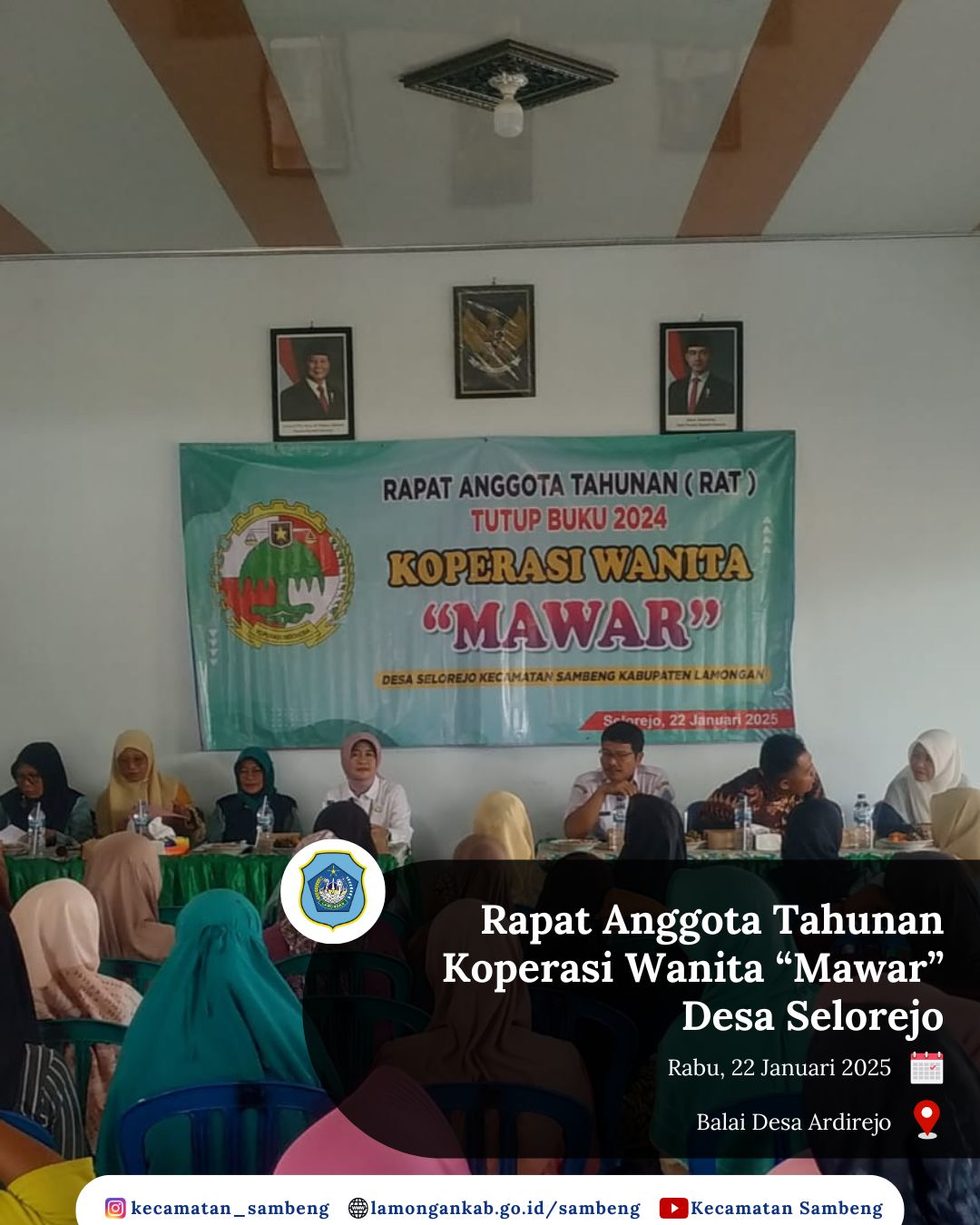 RAPAT ANGGOTA TAHUNAN KOPWAN ''MAWAR'' DESA SELOREJO