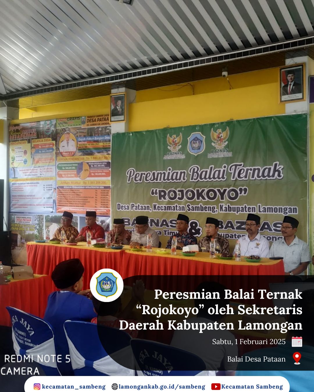 PERESMIAN BALAI TERNAK ''ROJOKOYO" OLEH SEKRETARIS KABUPATEN LAMONGAN