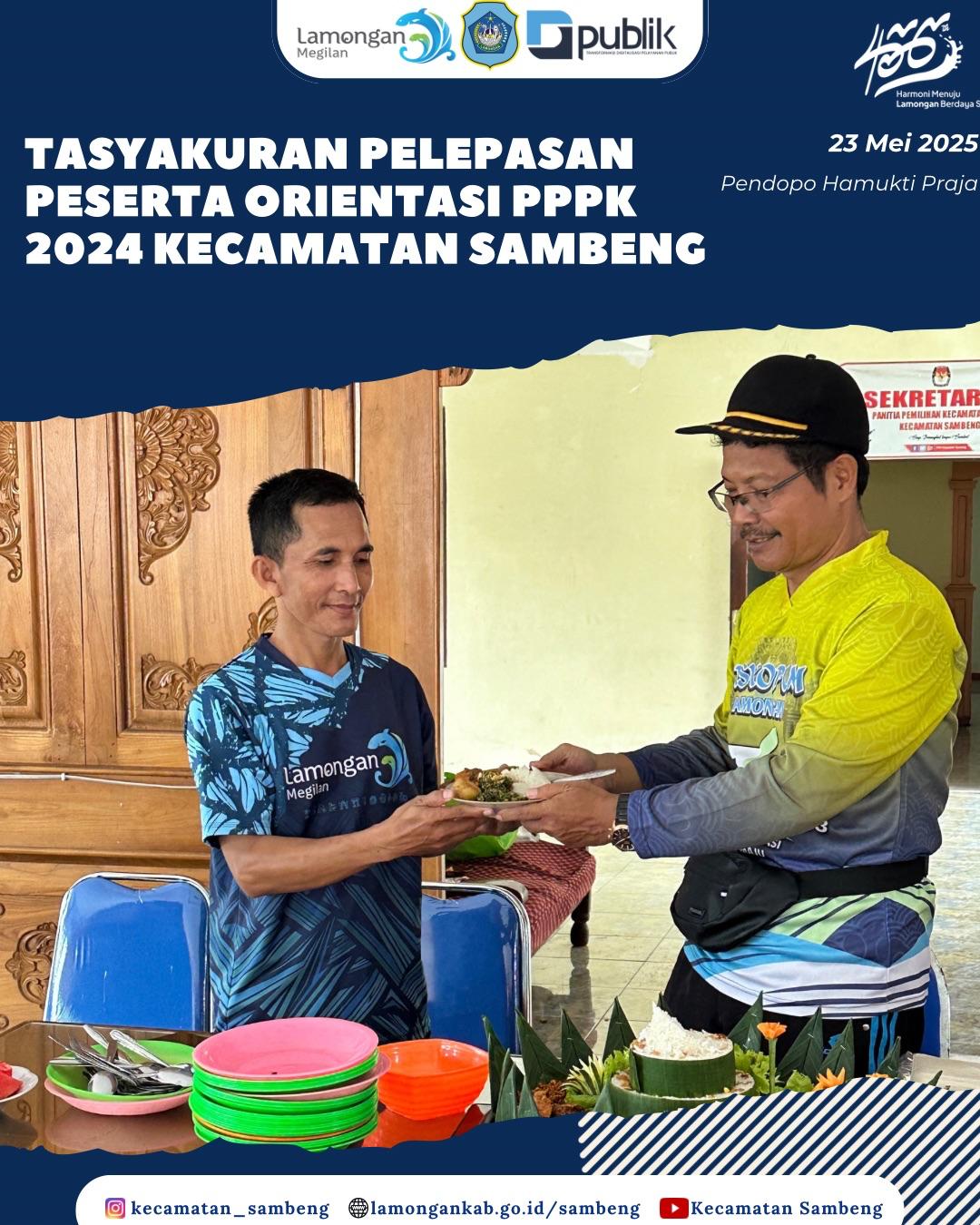 TASYAKURAN PELEPASAN PESERTA ORIENTASI PPPK 2024 KECAMATAN SAMBENG