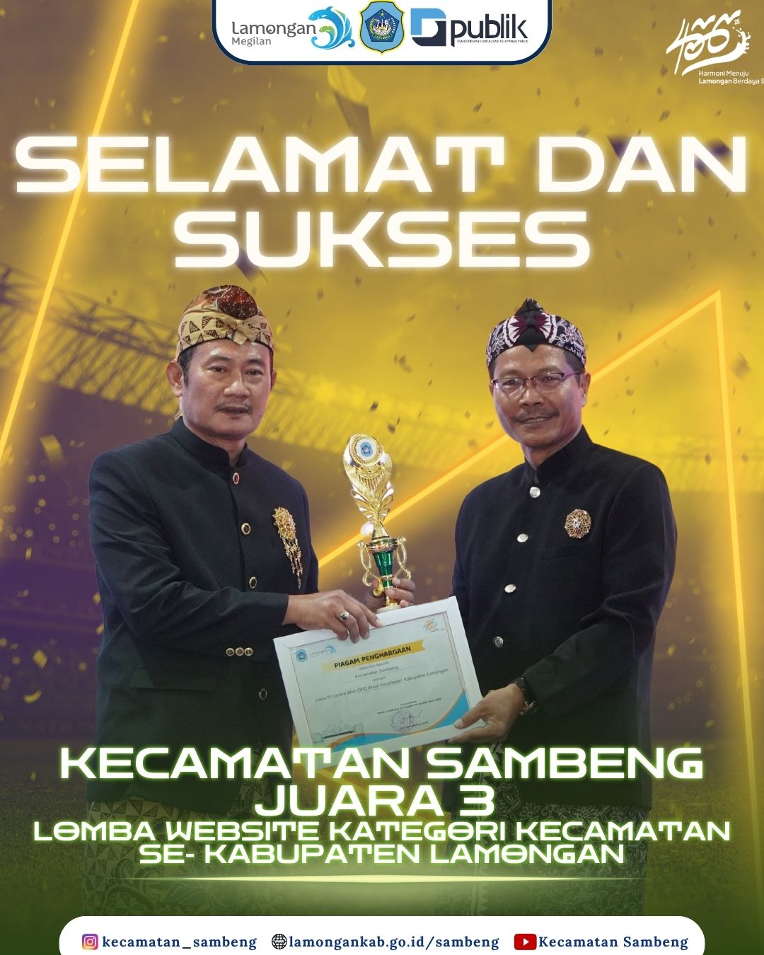 SELAMAT DAN SUKSES ATAS JUARA 3 LOMBA WEBSITE OPD
