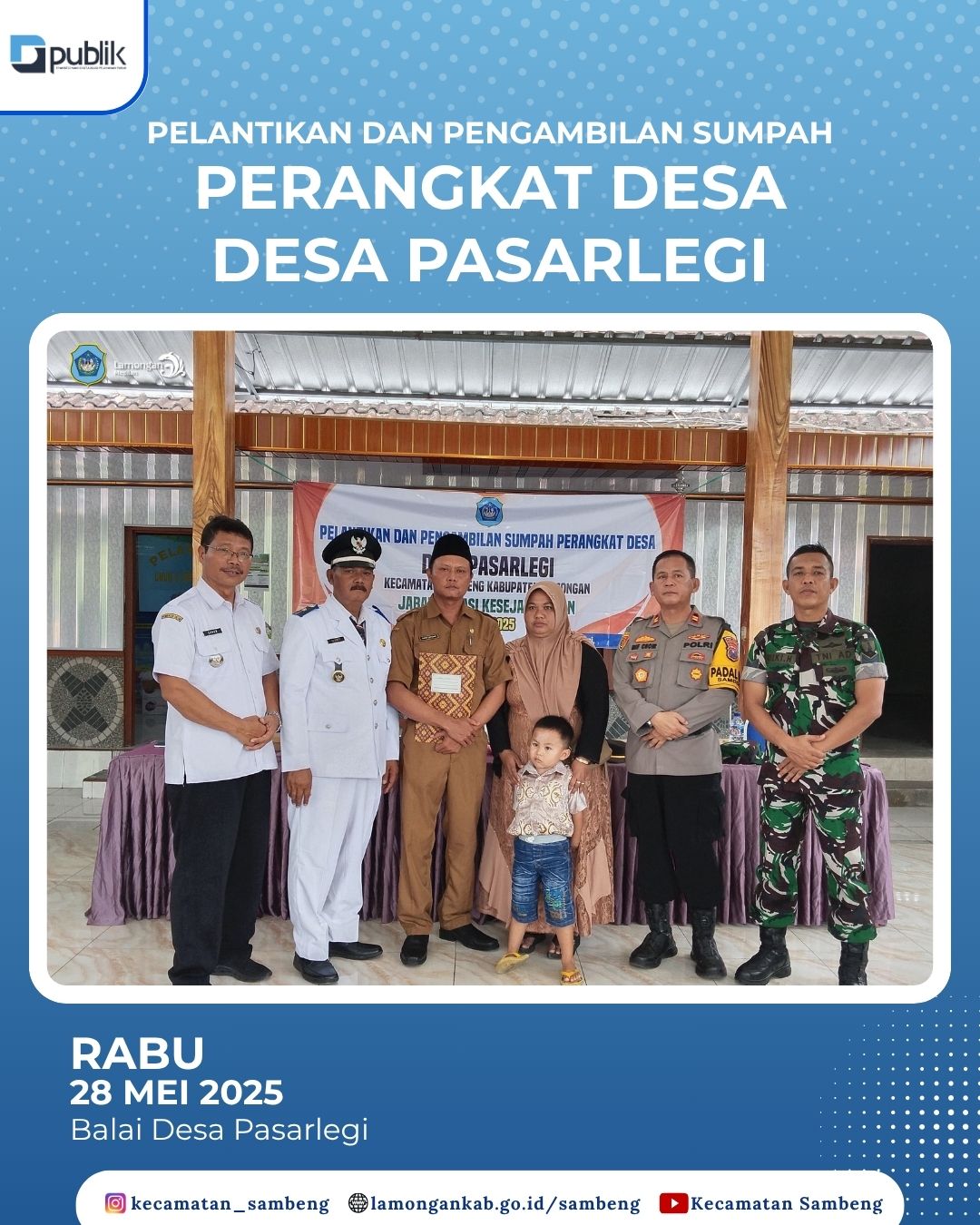 PELANTIKAN DAN PENGAMBILAN SUMPAH PERANGKTA DESA PASARLEGI