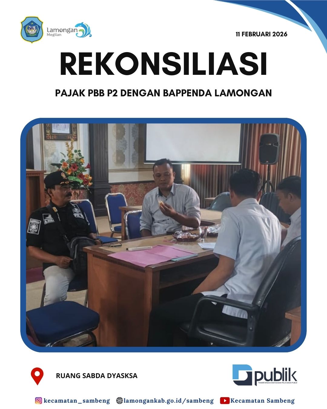 Foto: REKONSILIASI PENCATATAN PAJAK PBB P2 OLEH BAPPENDA KABUPATEN LAMONGAN