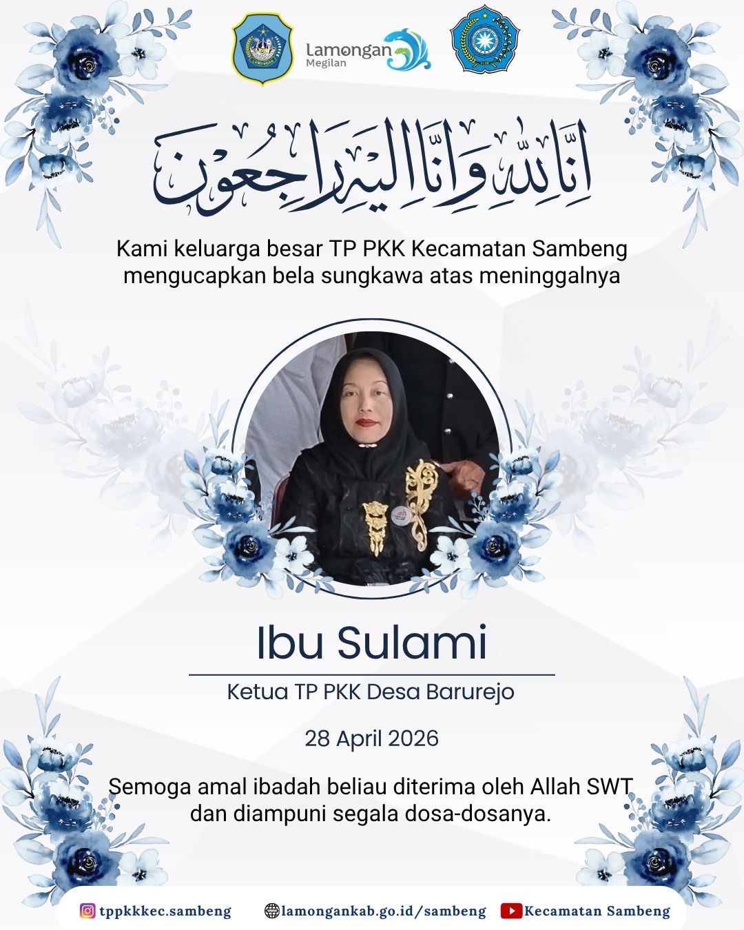 Foto: TURUT BERDUKA CITA ATAS MENINGGALNYA KETUA TP PKK DESA BARUREJO