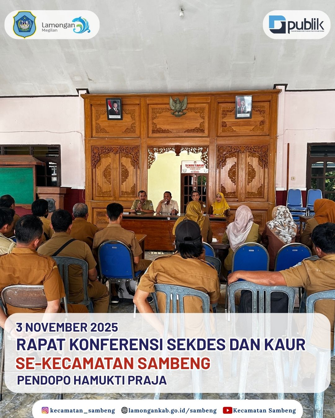 Foto: RAPAT KONFERENSI SEKDES DAN KAUR SE-KECAMATAN SAMBENG