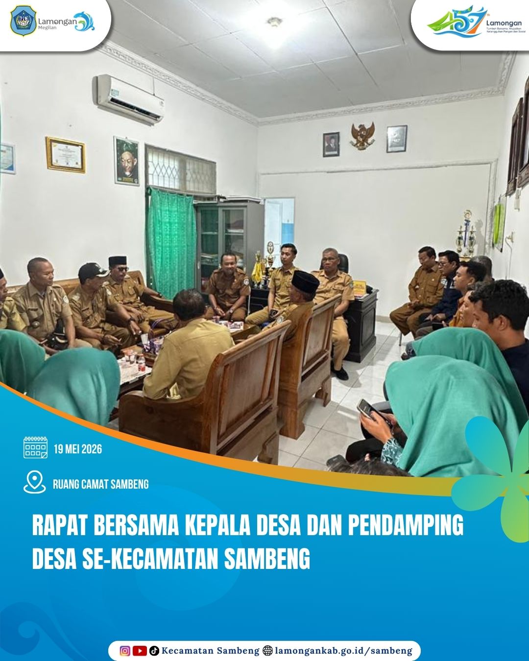 Foto: RAPAT KOORDINASI KECAMATAN SAMBENG: PERKUAT SINERGI DAN MONEV PENGELOLAAN ADD & DD BERSAMA 22 KEPALA DESA