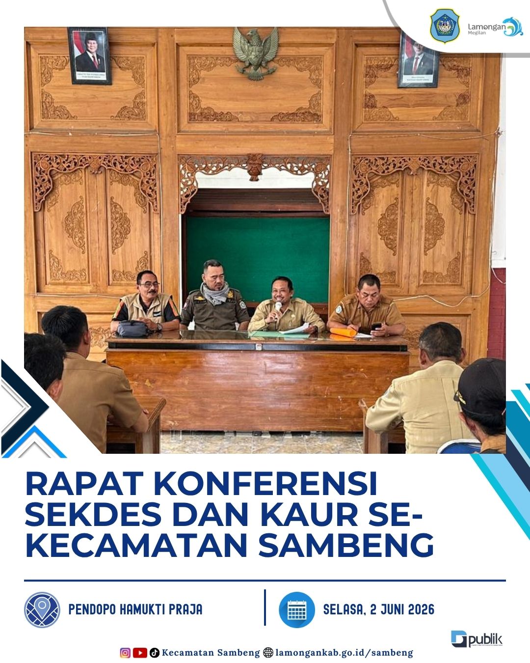 Foto: RAPAT KONFERENSI SEKDES DAN KAUR SE-KECAMATAN SAMBENG TINJAU PELUNASAN PAJAK PBB