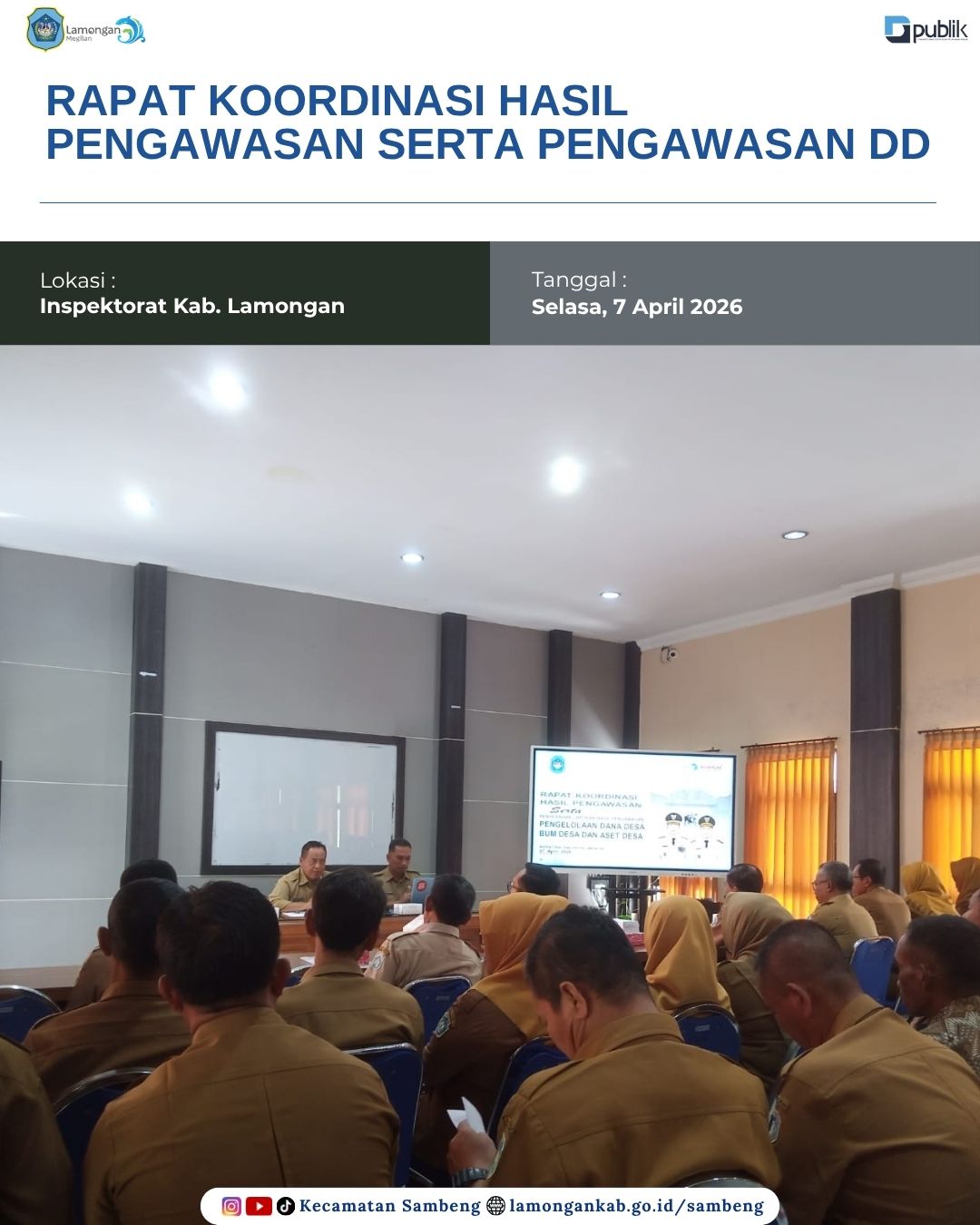Foto: RAPAT KOORDINASI HASIL PENGAWASAN SERTA PENGAMBILAN LHP DD