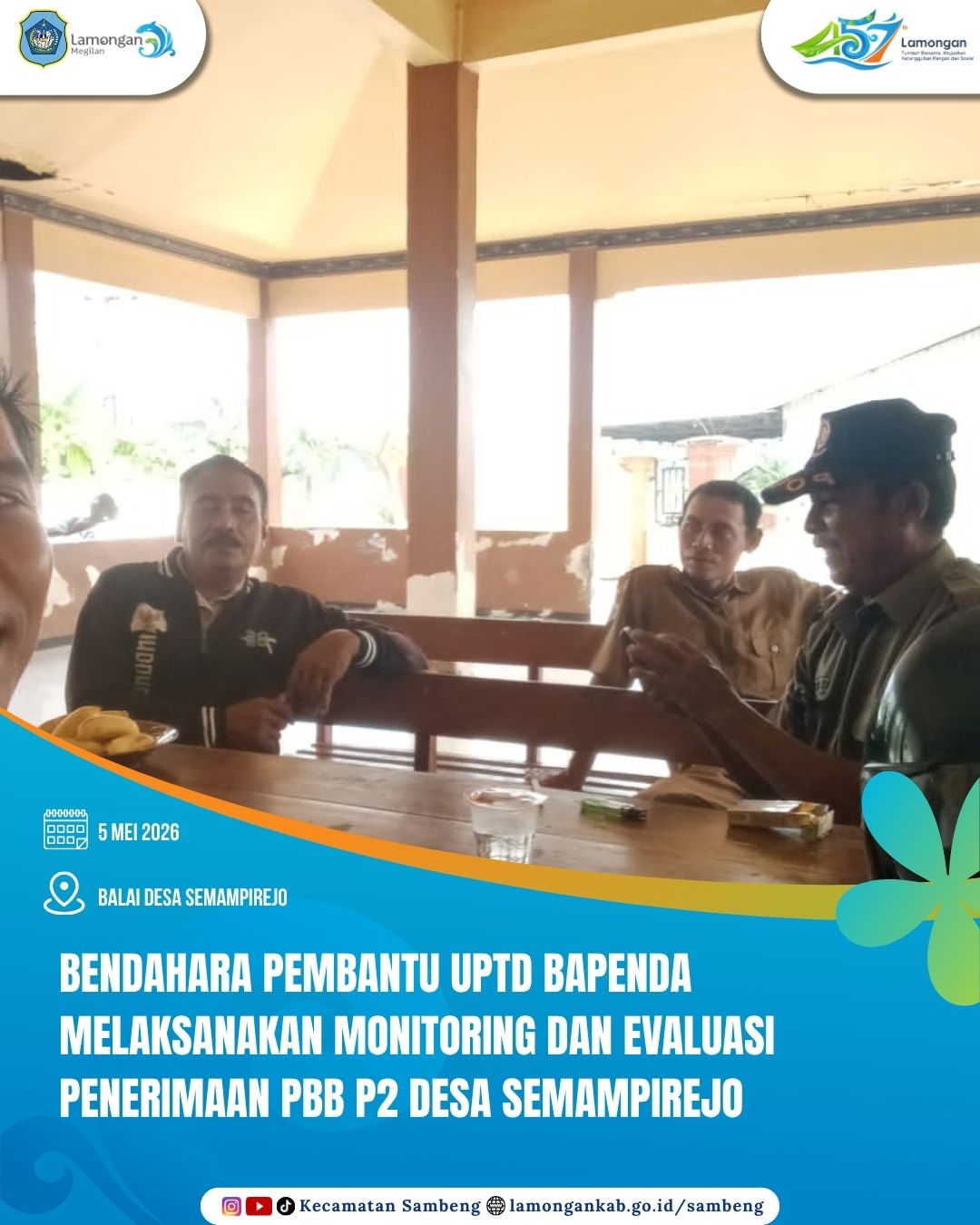 Foto: BENDAHARA PENERIMAAN PAJAK PBB P2 MELAKSANAKAN MONITORING DAN EVALUASI PENERIMAAN PBB P2 DESA SEMAMPIREJO