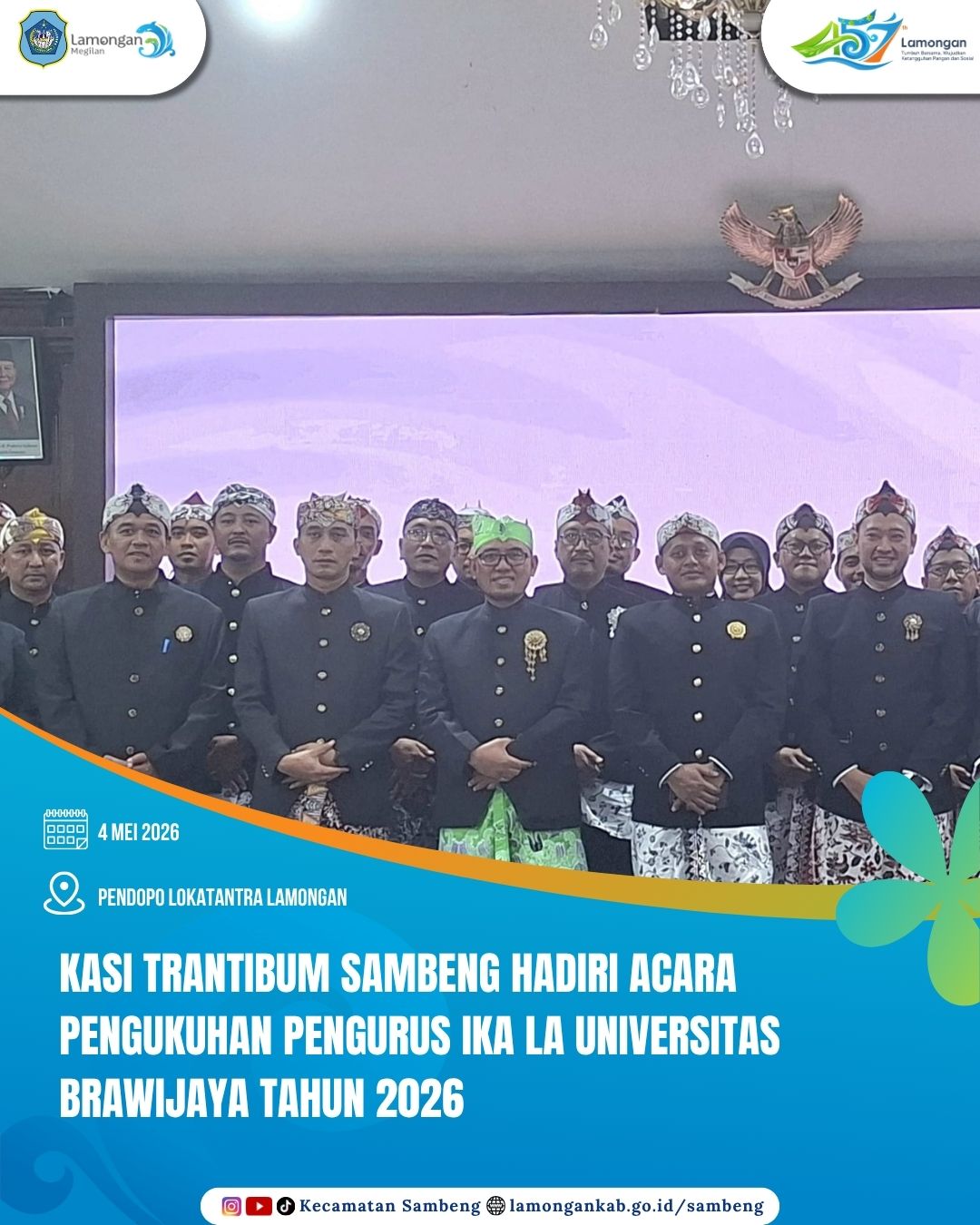 Foto: KASI TRANTIBUM SAMBENG HADIRI ACARA PENGUKUHAN PENGURUS IKALA UNIVERSITAS BRAWIJAYA TAHUN 2026
