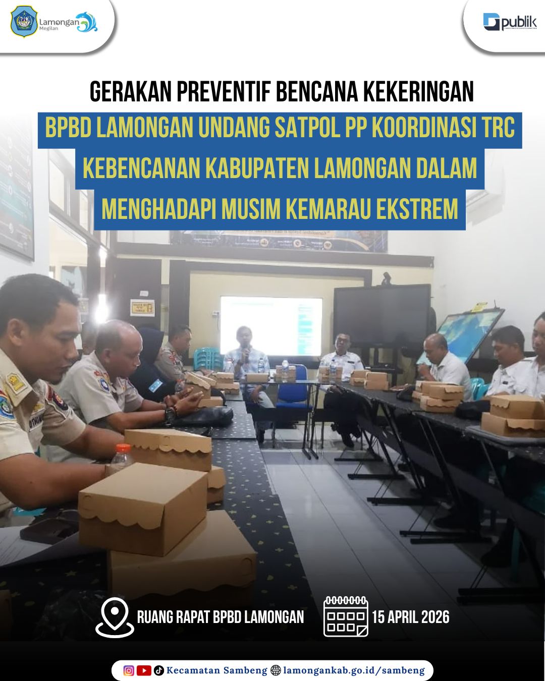 Foto: GERAKAN PREVENTIF BENCANA KEKERINGAN BPBD LAMONGAN KOORDINASI TRC HADAPI KEMARAU EKSTREM