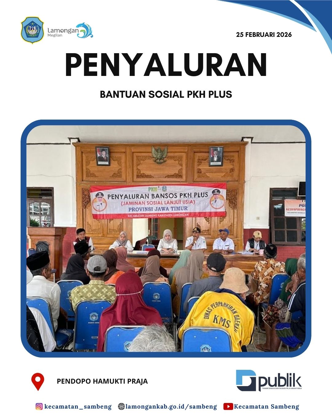 Foto: PENYALURAN BANTUAN SOSIAL PKH PLUS OLEH DINAS SOSIAL KABUPATEN LAMONGAN