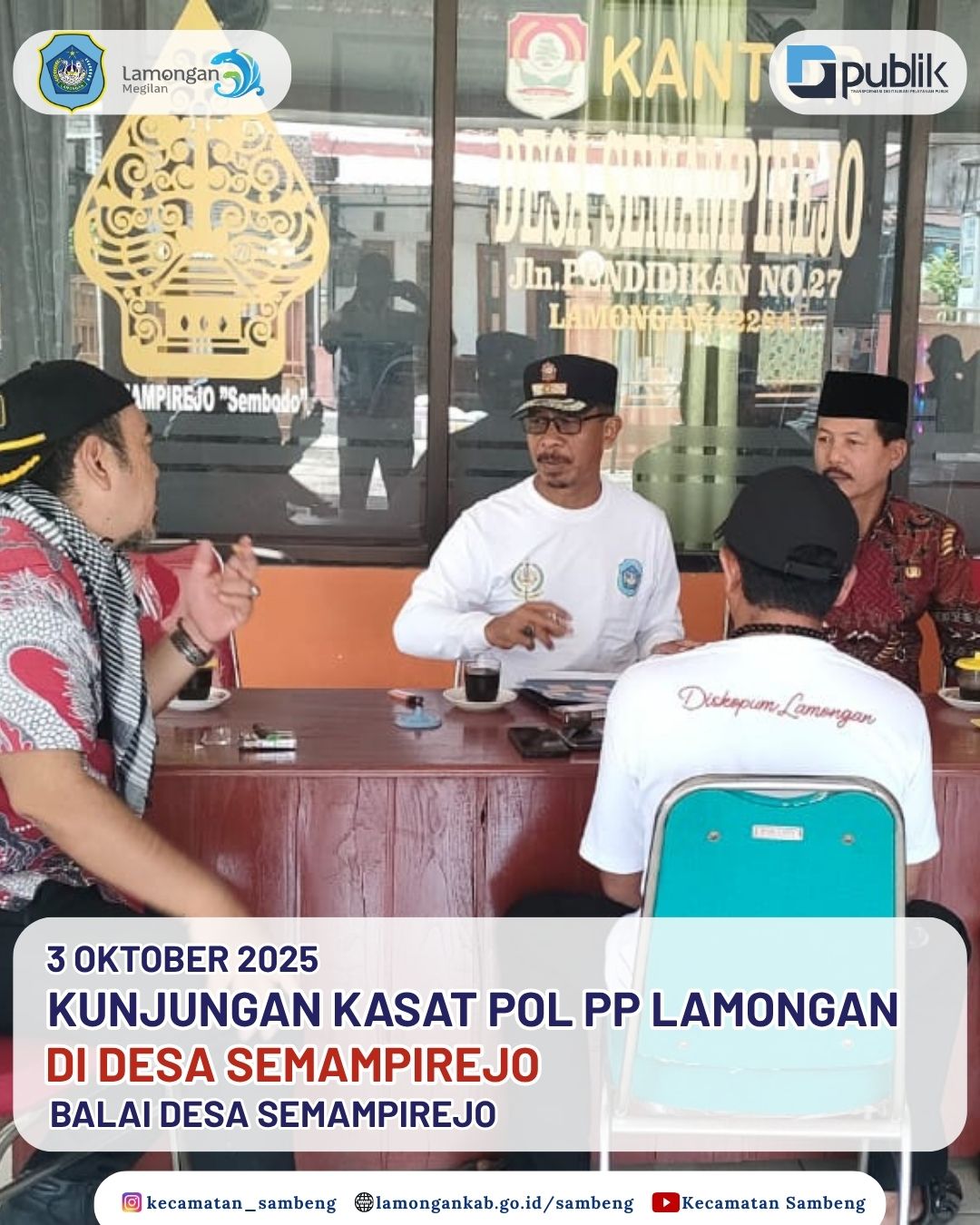 Foto: KUNJUNGAN KASAT POL PP KABUPATEN LAMONGAN KE DESA SEMAMPIREJO