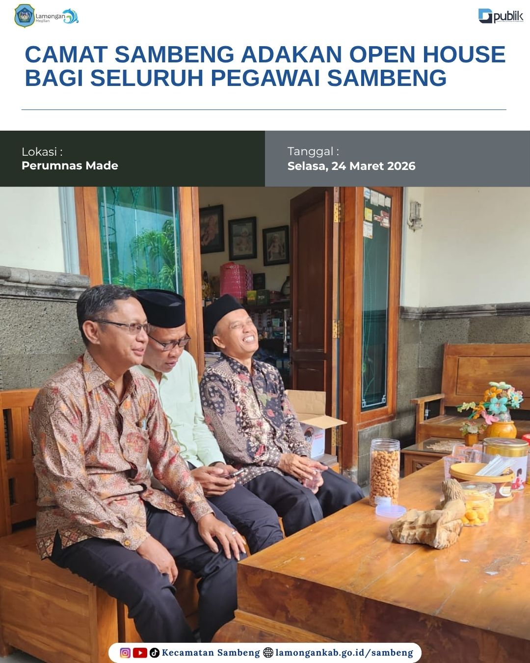 Foto: CAMAT SAMBENG GELAR OPEN HOUSE, PERERAT SILATURAHMI BERSAMA SELURUH PEGAWAI