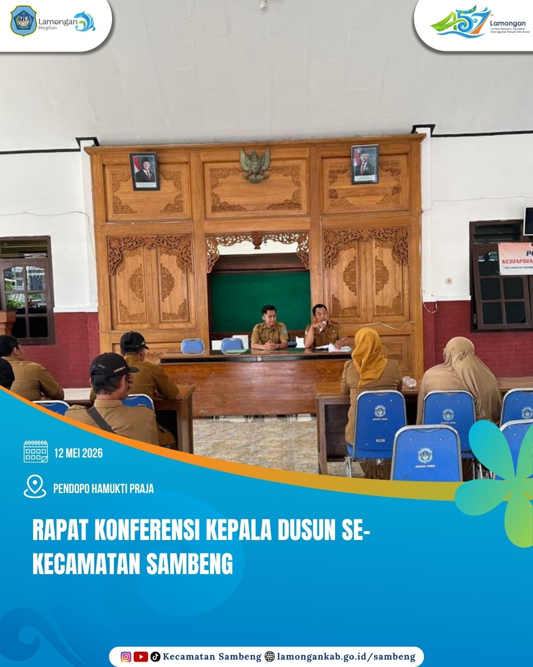 Foto: PERKUAT KOORDINASI HINGGA TINGKAT BAWAH, KECAMATAN SAMBENG GELAR RAPAT KONFERENSI KEPALA DUSUN SE-KECAMATAN