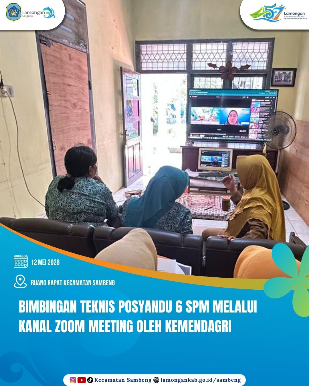 Foto: TINGKATKAN STANDAR LAYANAN DASAR, KECAMATAN SAMBENG IKUTI BIMTEK POSYANDU 6 SPM DARI KEMENDAGRI VIA ZOOM