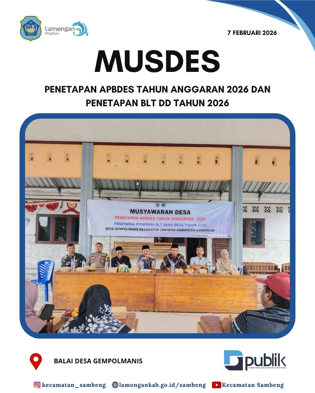 Foto: MUSYAWARAH DESA GEMPOLMANIS PENETAPAN APBDES TAHUN 2026 DAN PENETAPAN BLT DD TAHUN 2026