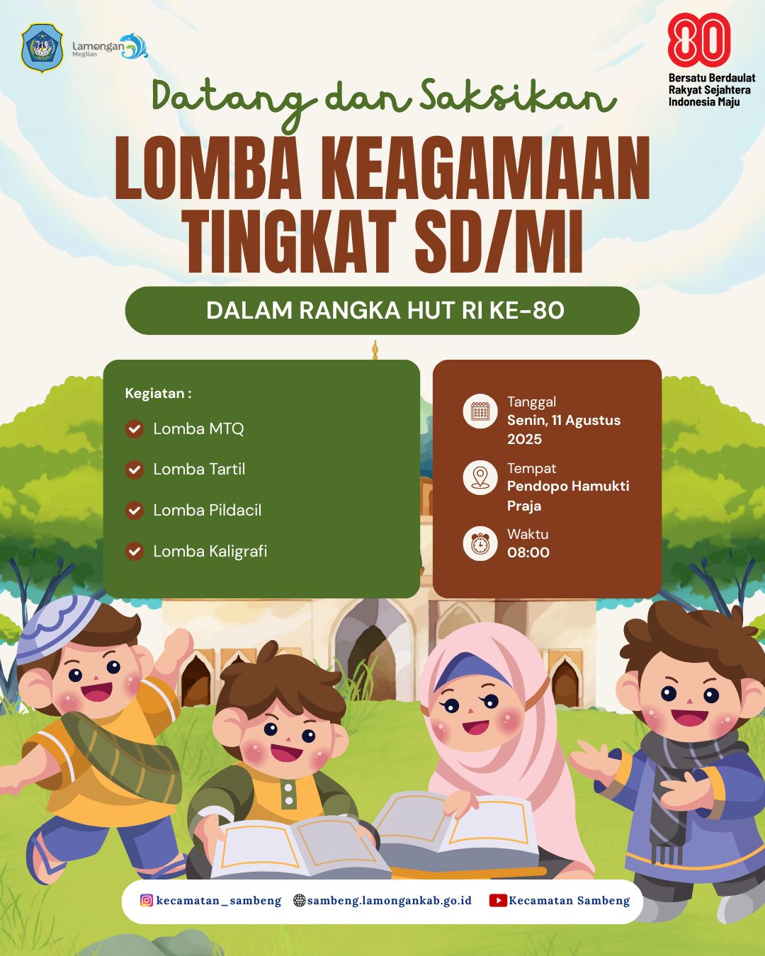 Foto: DATANG DAN SAKSIKAN LOMBA KEAGAMAAN TINGKAT SD/MI