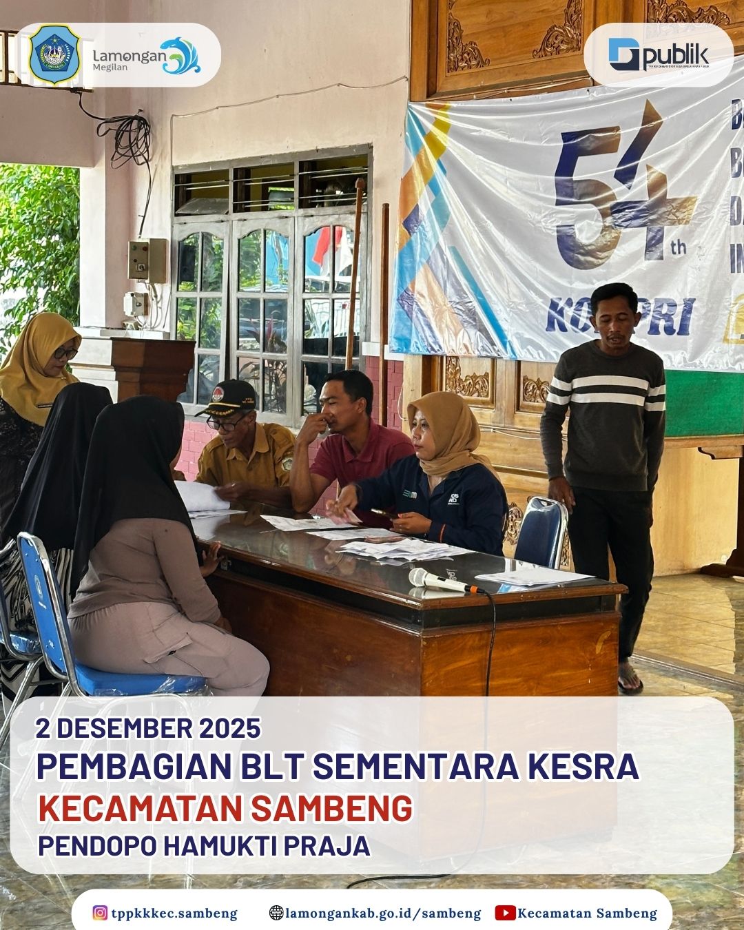 Foto: PENYALURAN BANTUAN LANGSUNG TUNAI SEMENTARA KESRA KECAMATAN SAMBENG