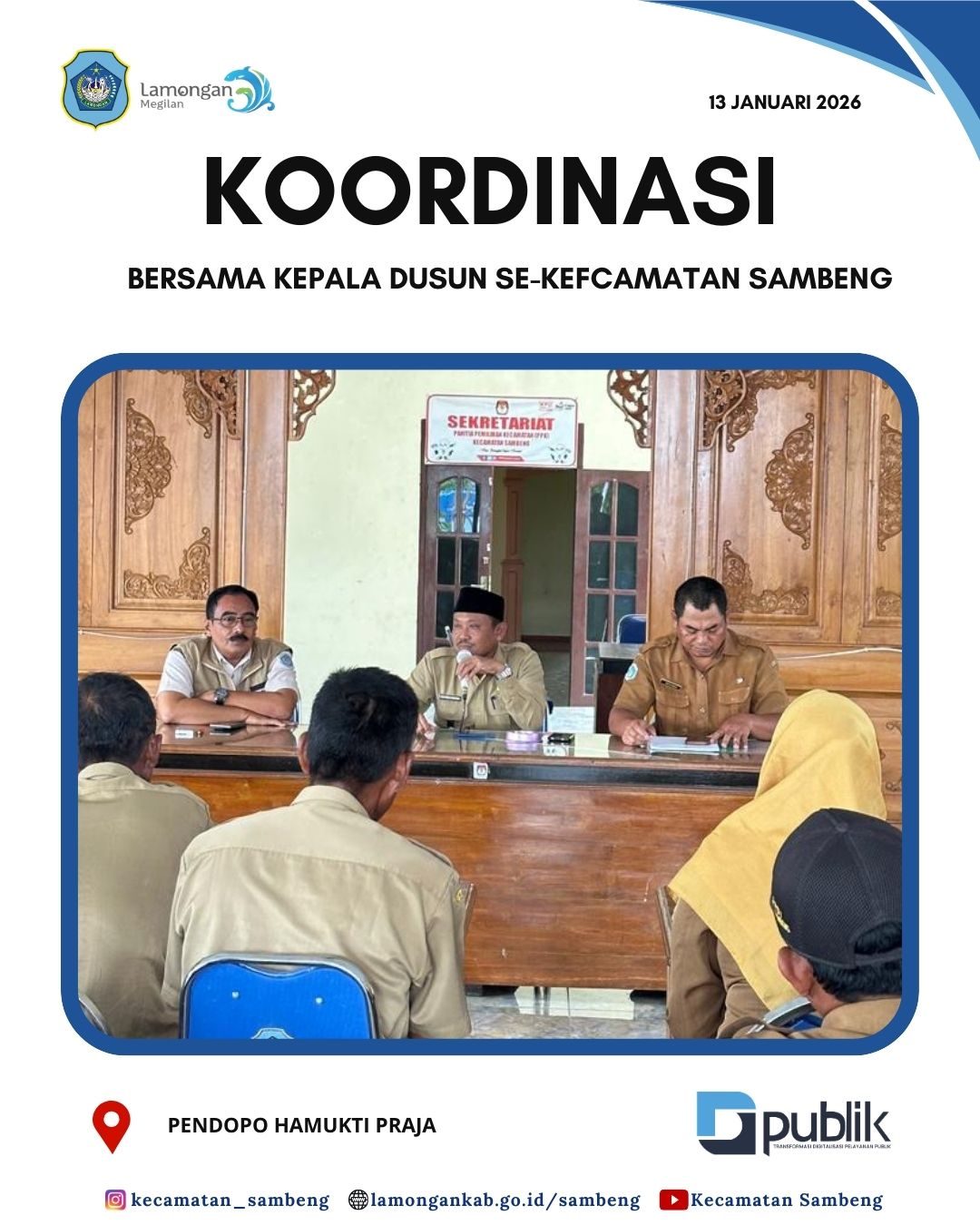Foto: RAPAT KOORDINASI BERSAMA KEPALA DUSUN SE-KECAMATAN SAMBENG