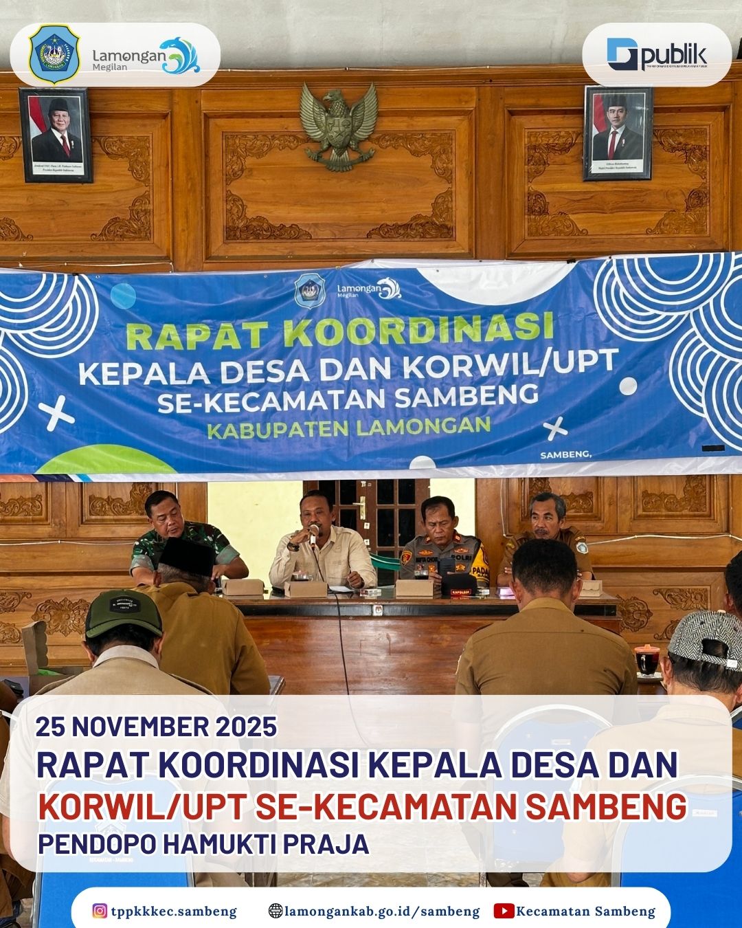 Foto: RAPAT KOORDINASI BERSAMA KEPALA DESA DAN KORWIL/UPT SE-KECAMATAN SAMBENG