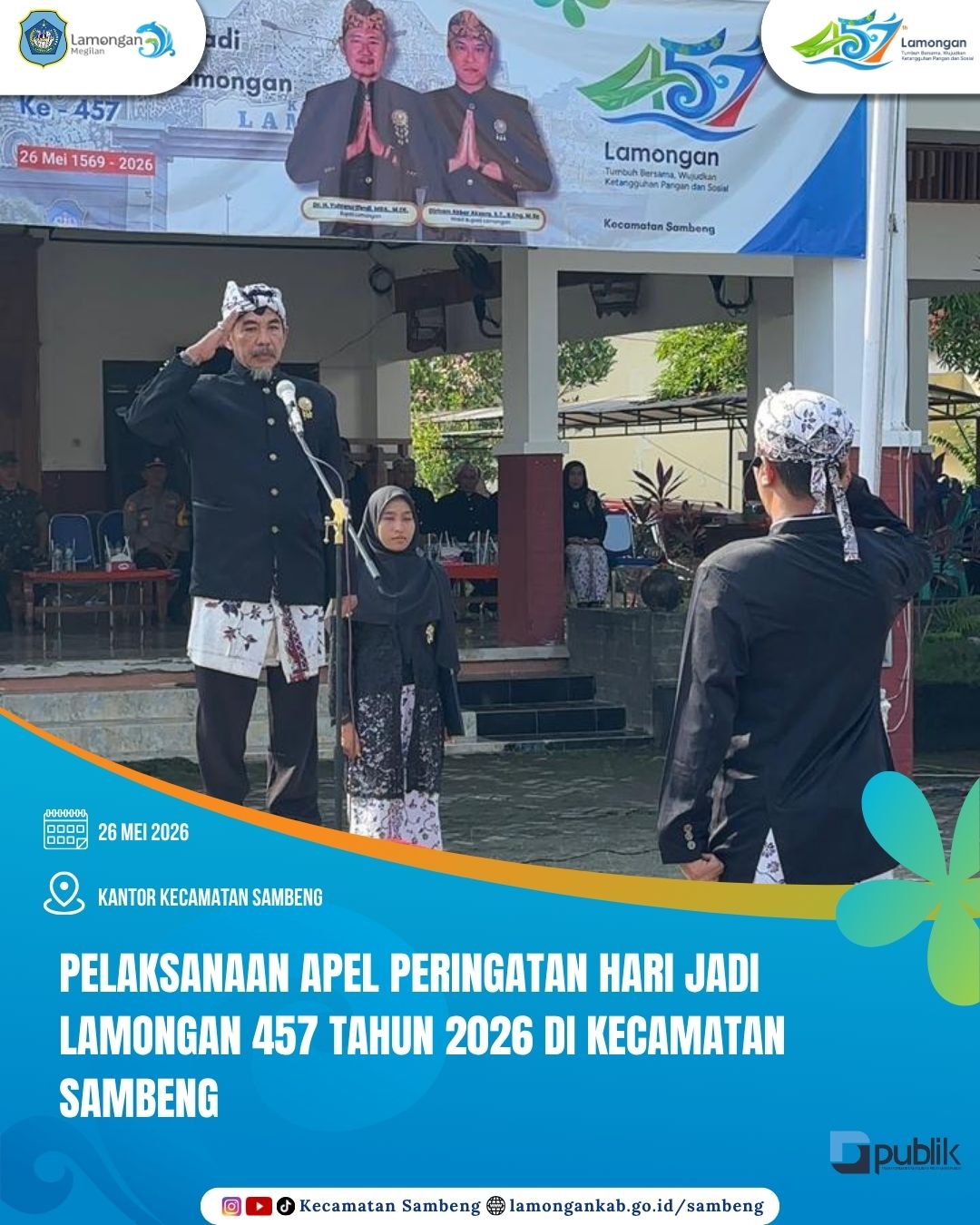 Foto: APEL HARI JADI LAMONGAN KE-457 DI KECAMATAN SAMBENG BERLANGSUNG KHIDMAT DAN PENUH MAKNA