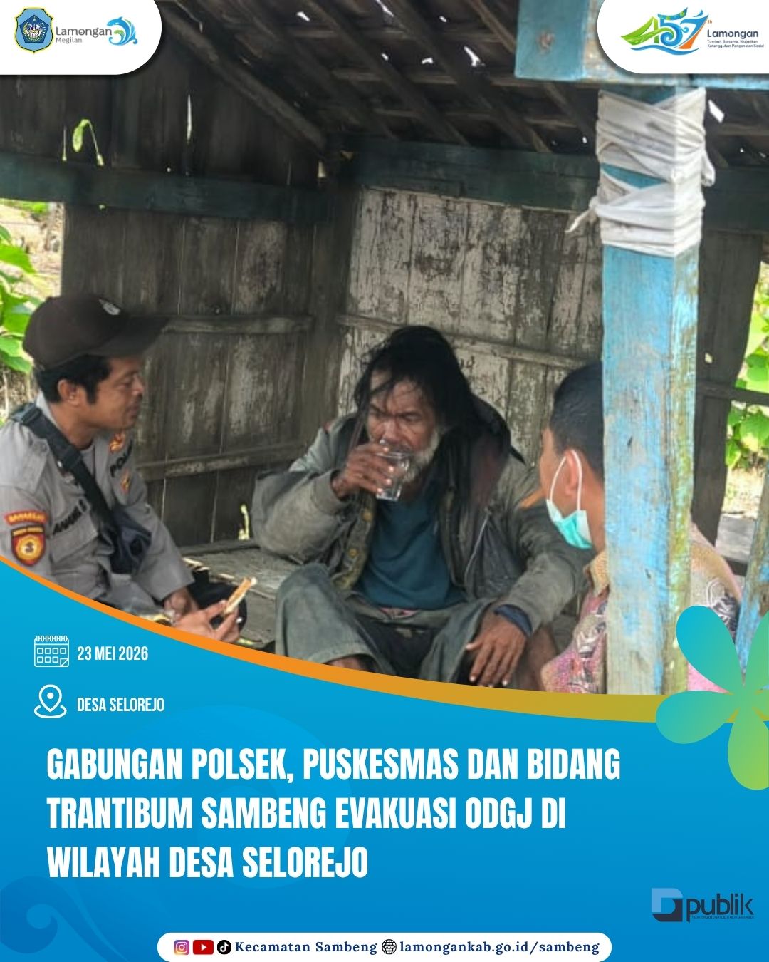 Foto: POLSEK, PUSKESMAS, DAN BIDANG TRANTIBUM SAMBENG EVAKUASI ODGJ DI DESA SELOREJO