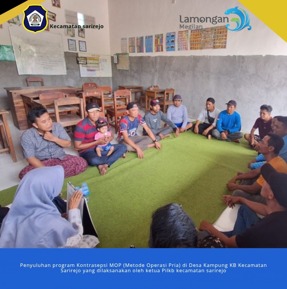 Penyuluhan program Kontrasepsi MOP (Metode Operasi Pria) di Desa Kampung KB Kecamatan Sarirejo yang dilaksanakan oleh ketua Pilkb kecamatan sarirejo
