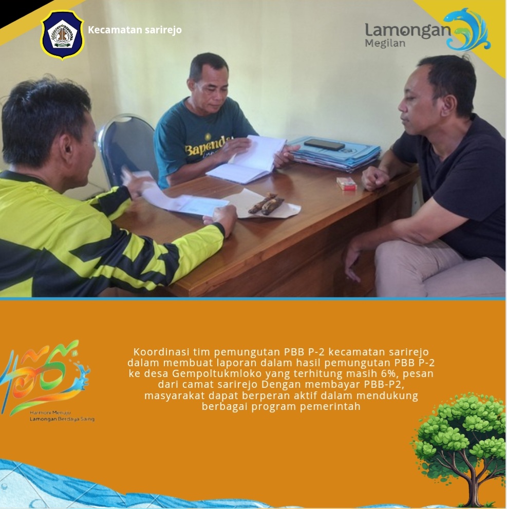 Koordinasi tim pemungut PBB P-2 Kecamatan sarirejo