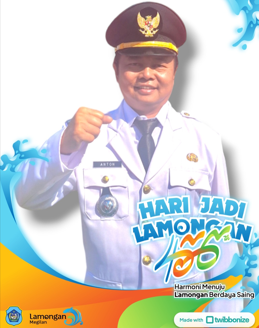 Camat Sarirejo Bapak Anton Sujarwo, S.Pd.,M.M. beserta jajaran dan staf kecamatan sarirejo, mengucapkan Sugeng ambal warsa Kota Lamongan ku ke-456